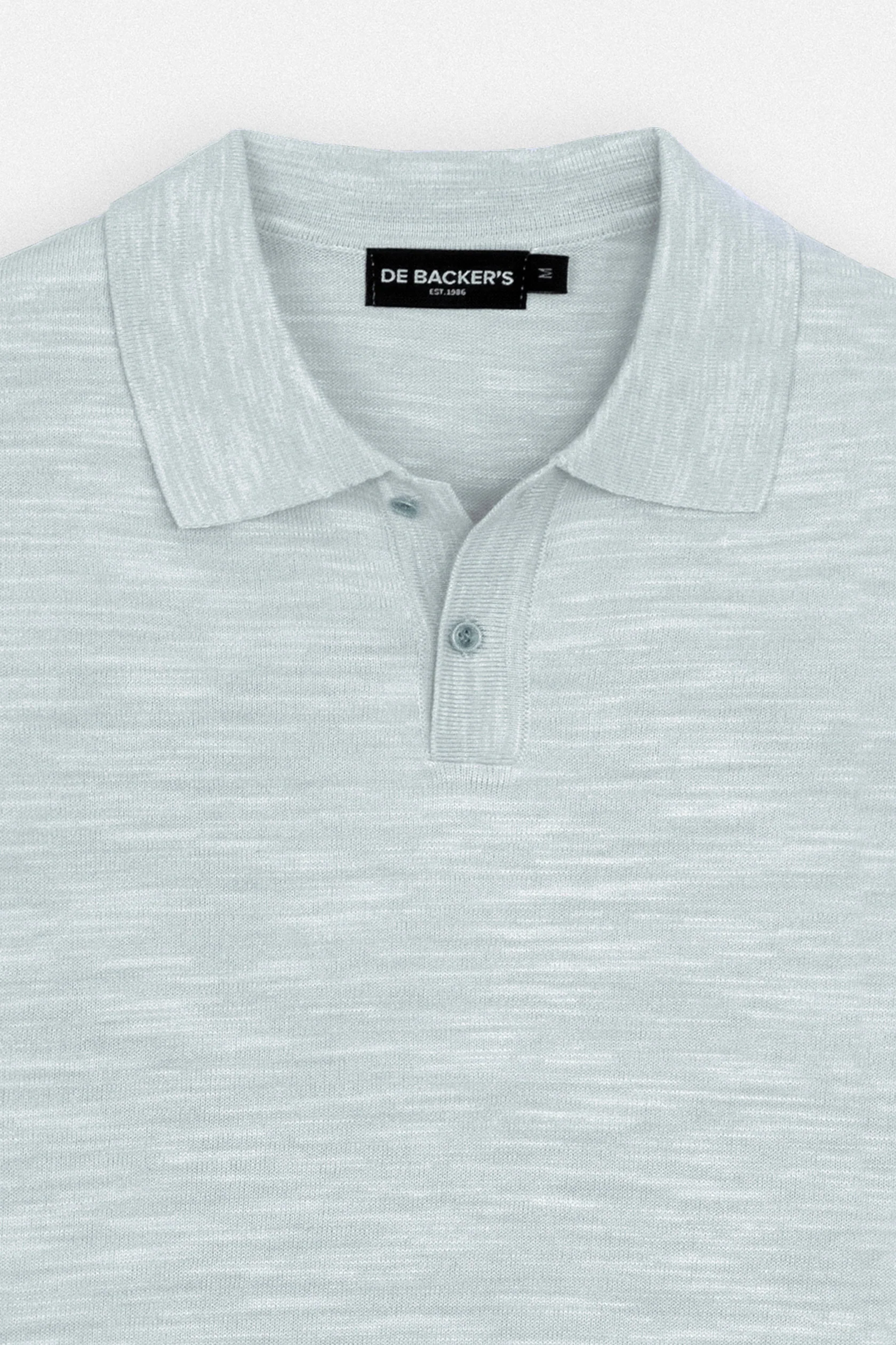 Knitted Light Gray Polo T-Shirt - Image 5