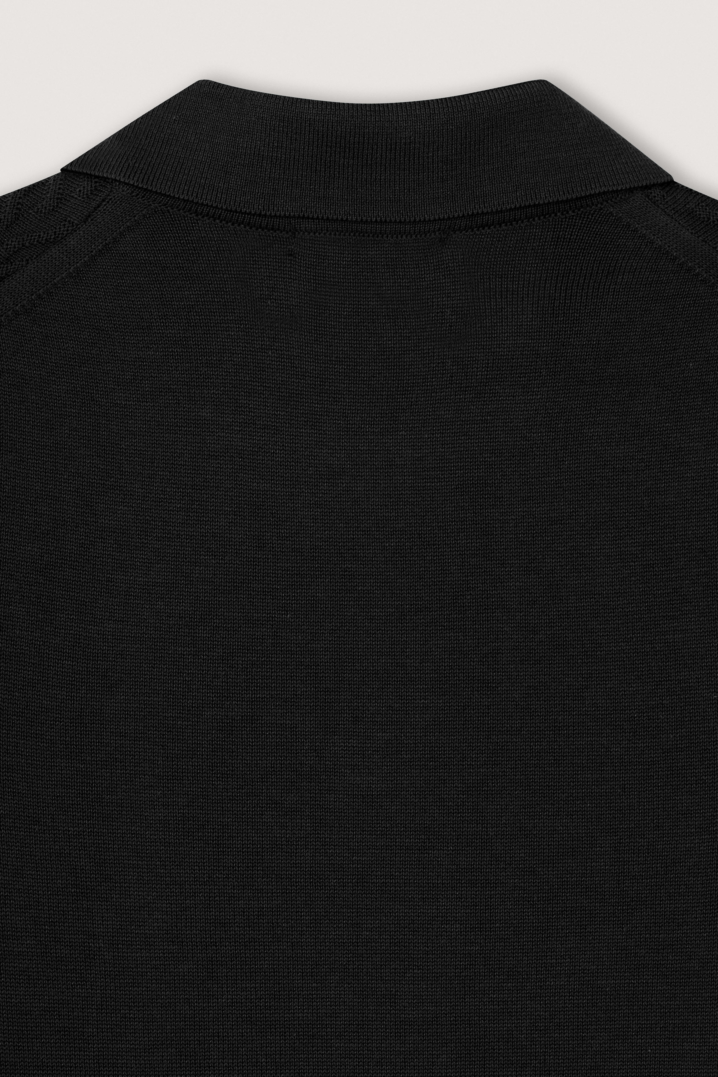 Black Textured Knitted polo shirt - Image 5