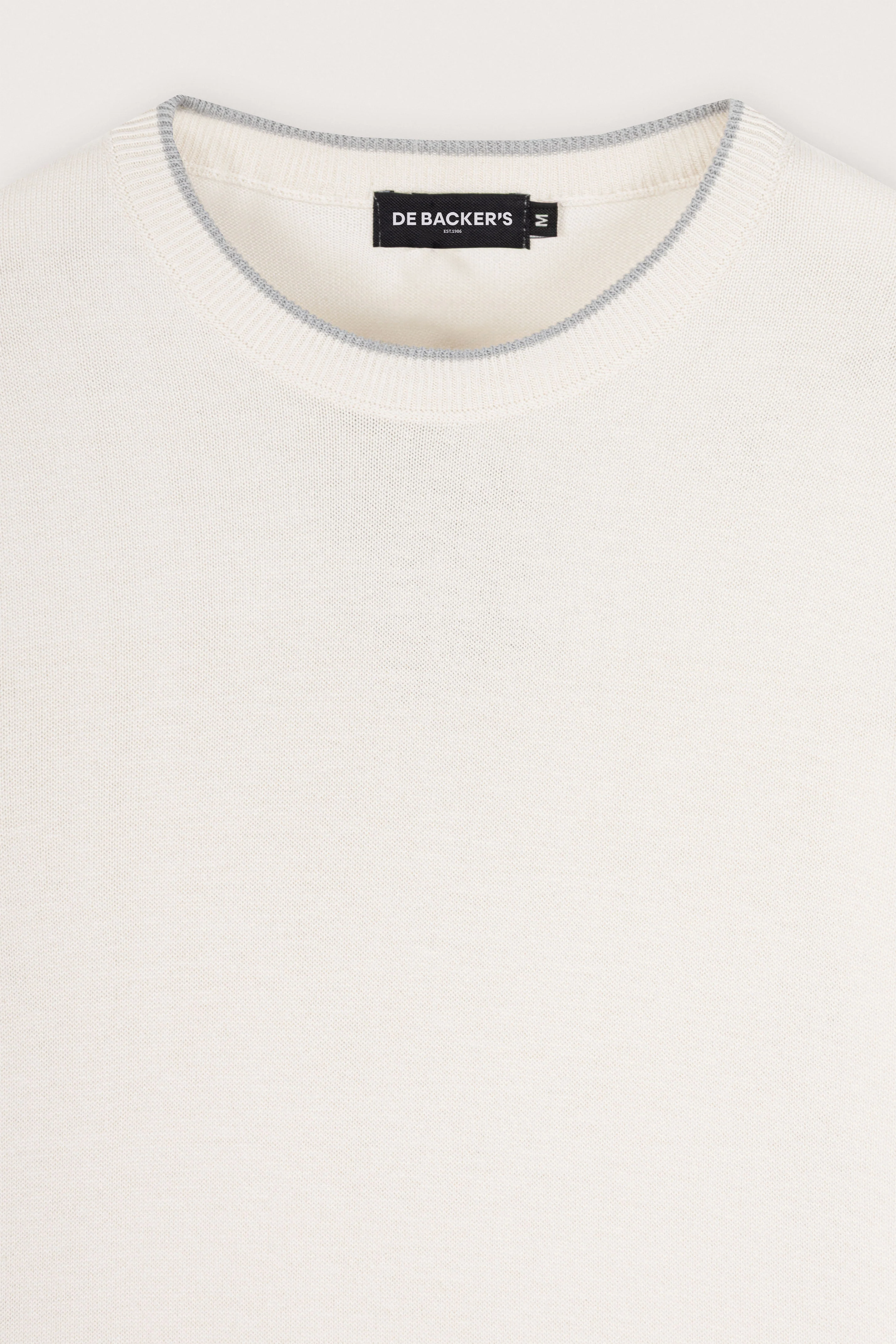 White Knitted Round Neck T-shirt - Image 2