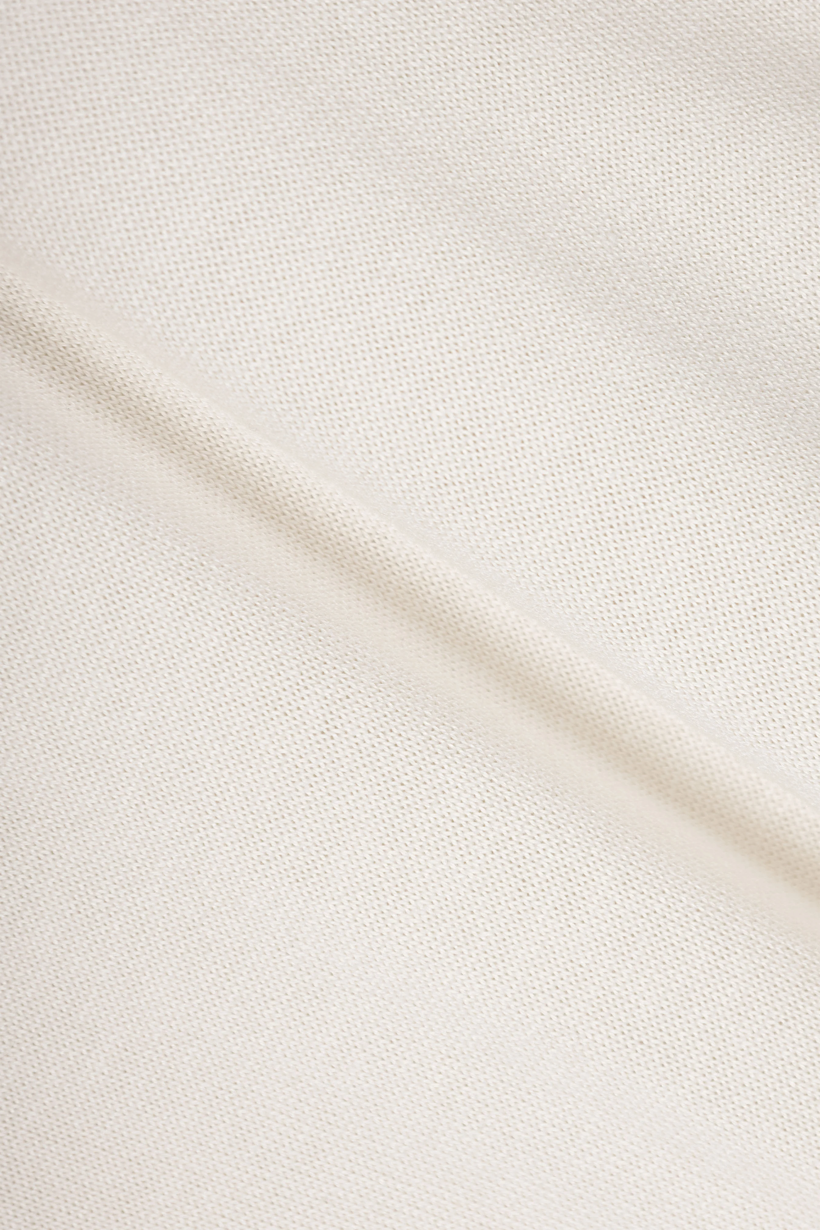 White Knitted Round Neck T-shirt - Image 3