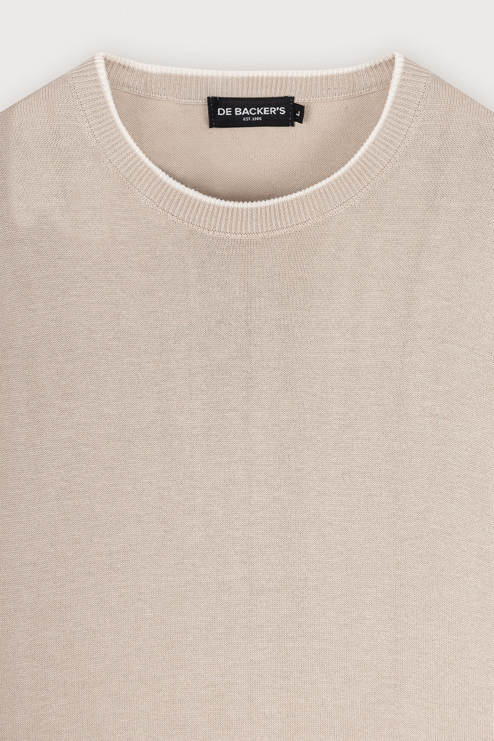 Light Beige knitted round neck T-shirt - Image 2