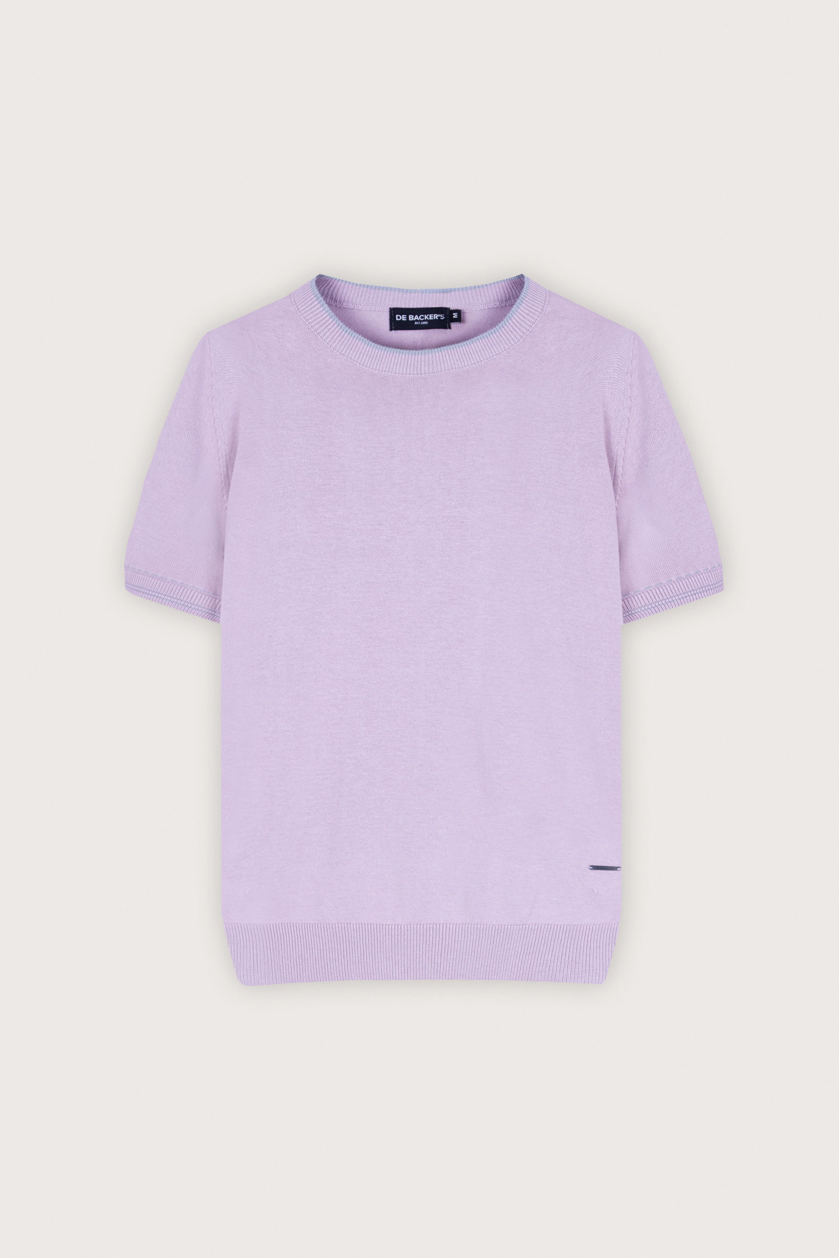 Mauve knitted round neck t-shirt