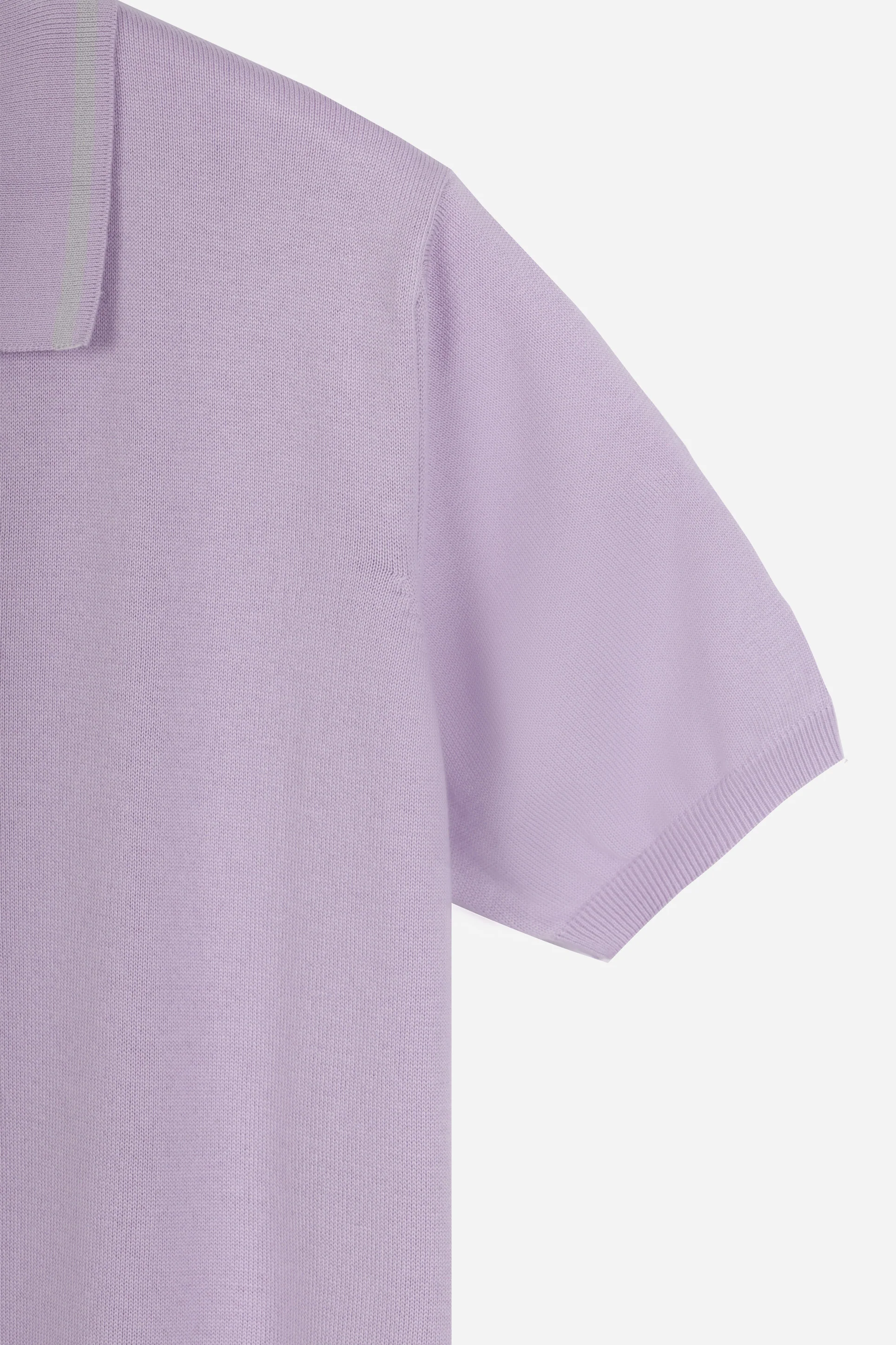 Knitted Thistle Purple V-Neck Polo - Image 6