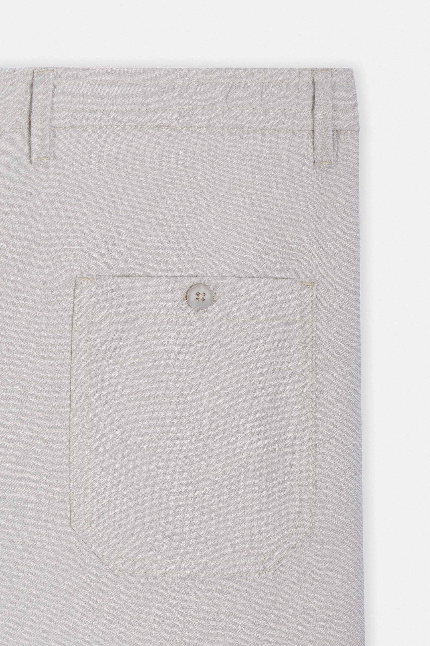 Laced-Up Beige Linen Look casual pants - Image 4