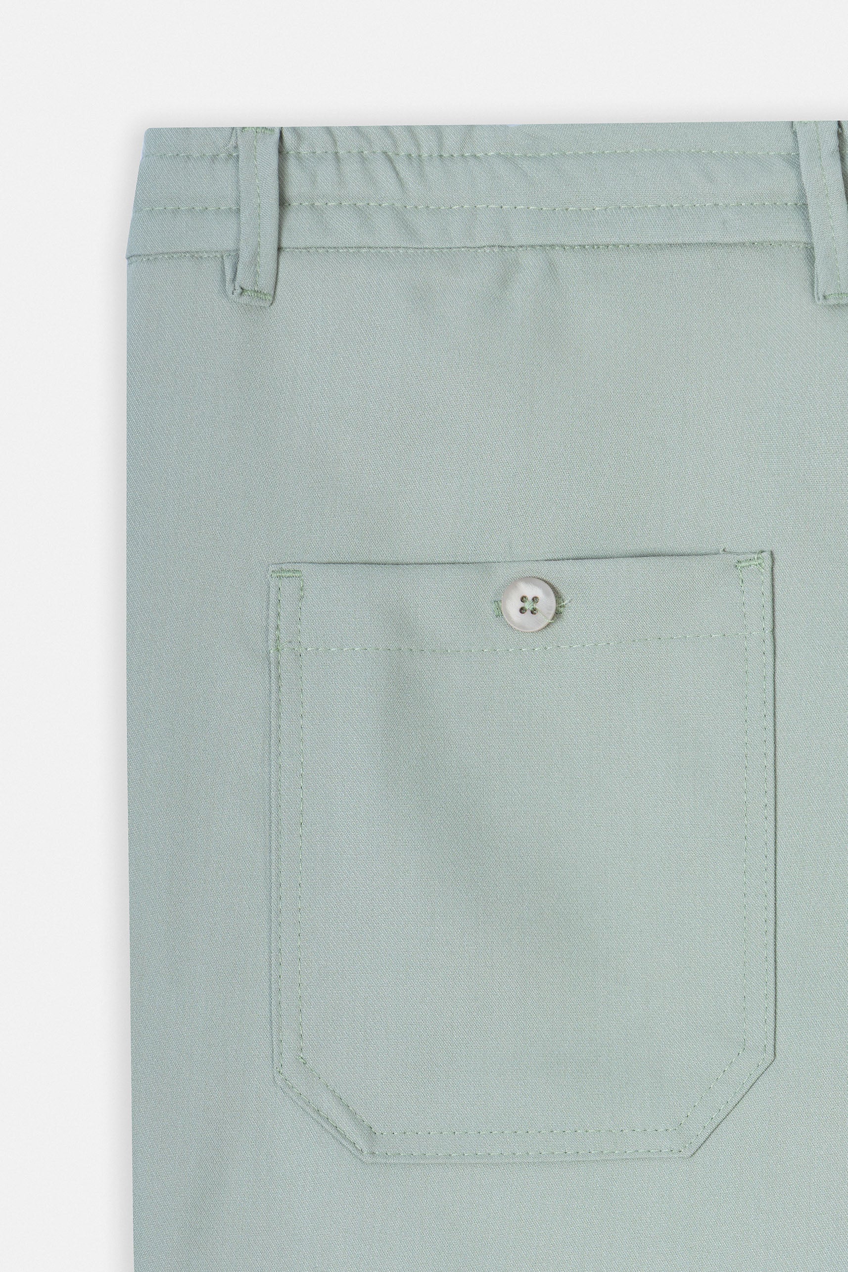 Laced-Up Green Linen Look casual pants - Image 4