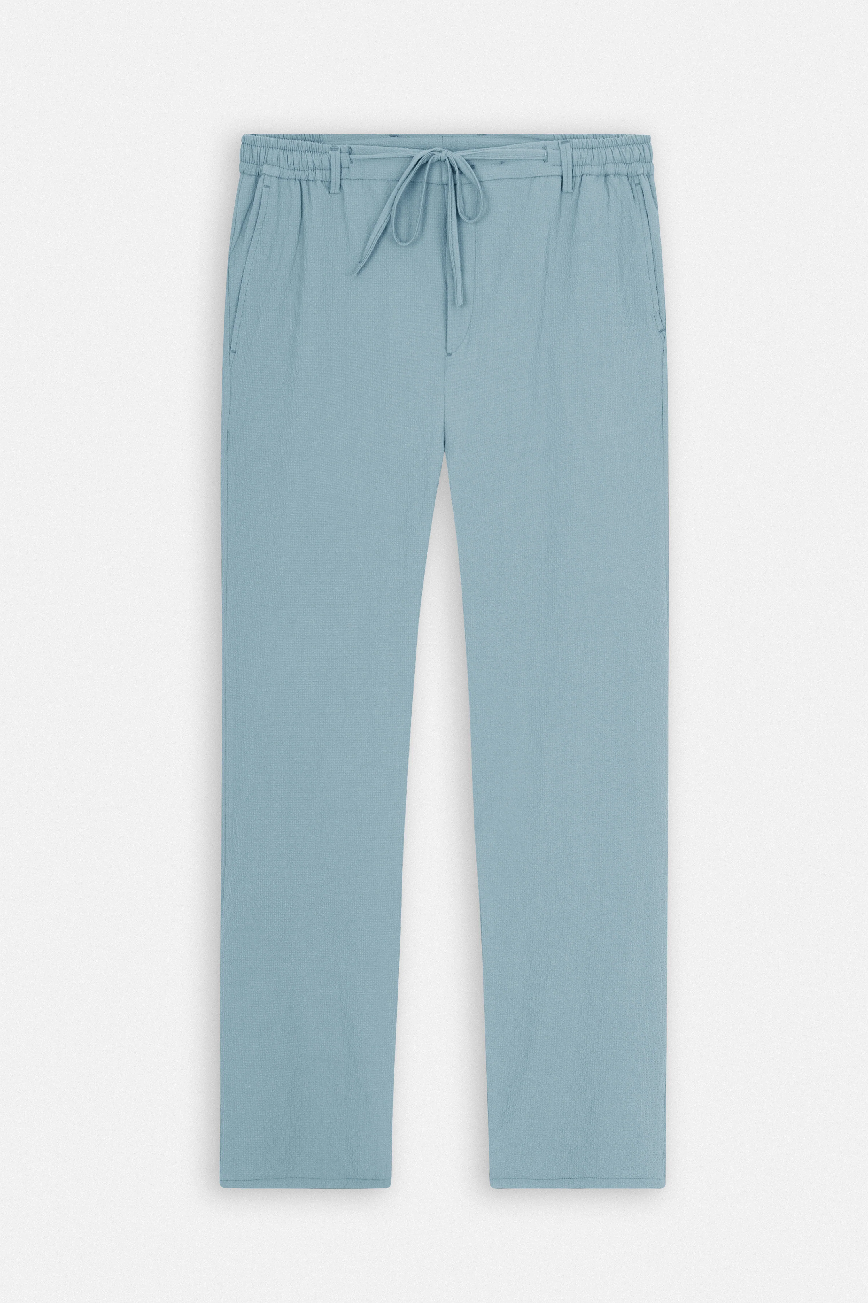 Laced-Up Light Blue Casual pants