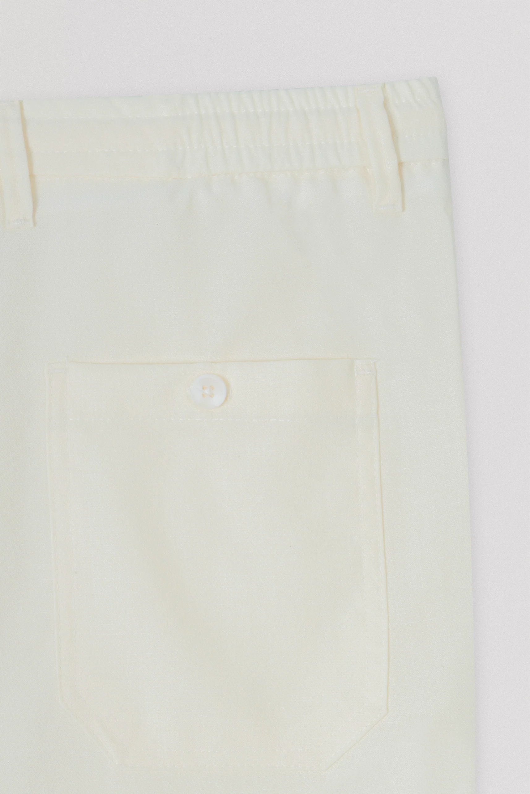 Laced-Up off White Linen Look casual pants - Image 4