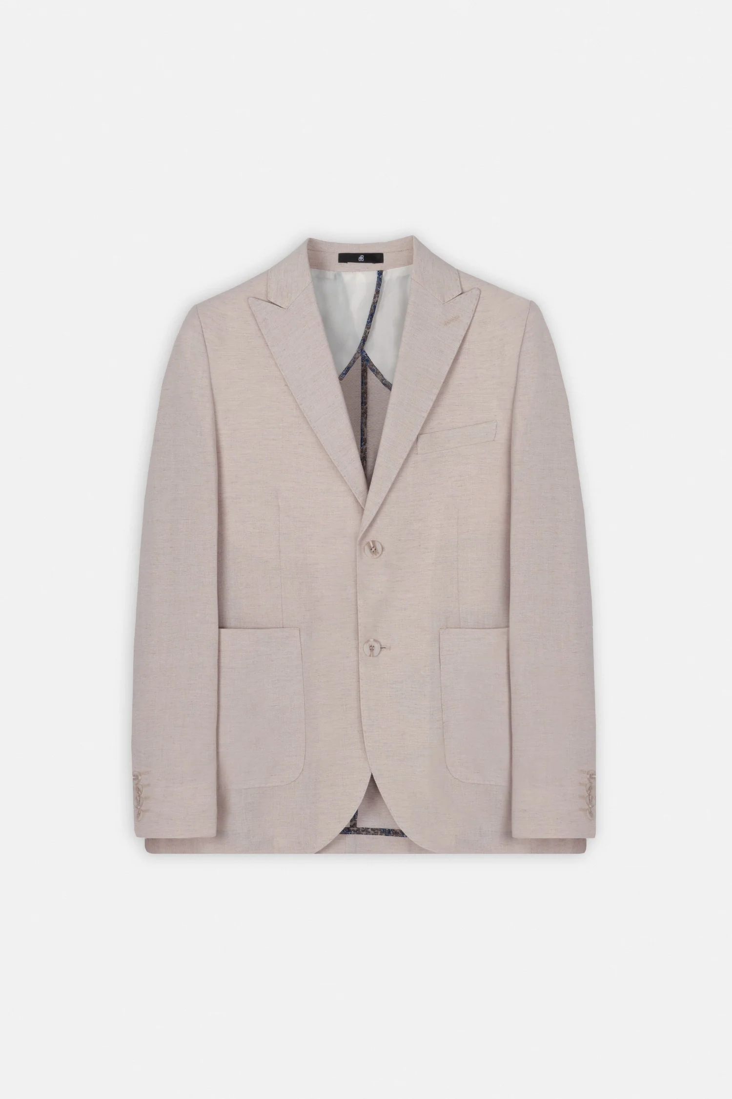 Light Beige Casual Linen Blend Blazer