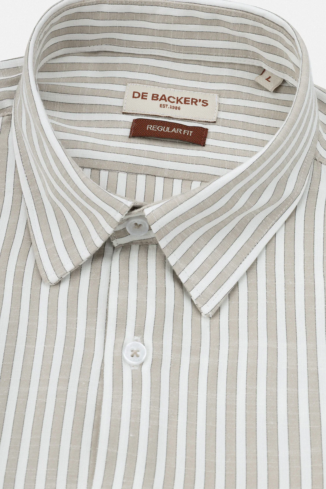 Striped Light Beige Casual Shirt - Image 2