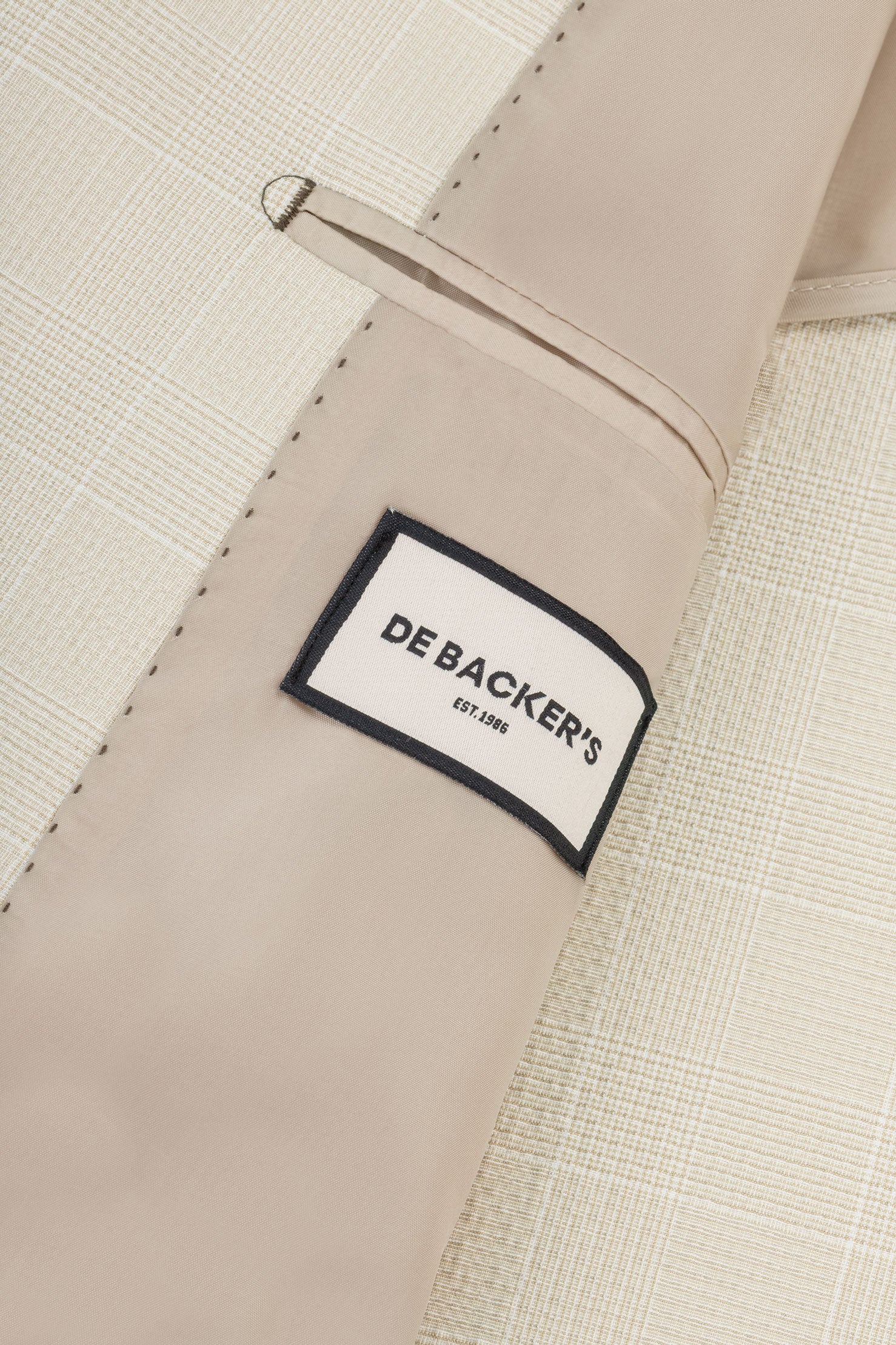 Light Beige Checked Casual Blazer - Image 4