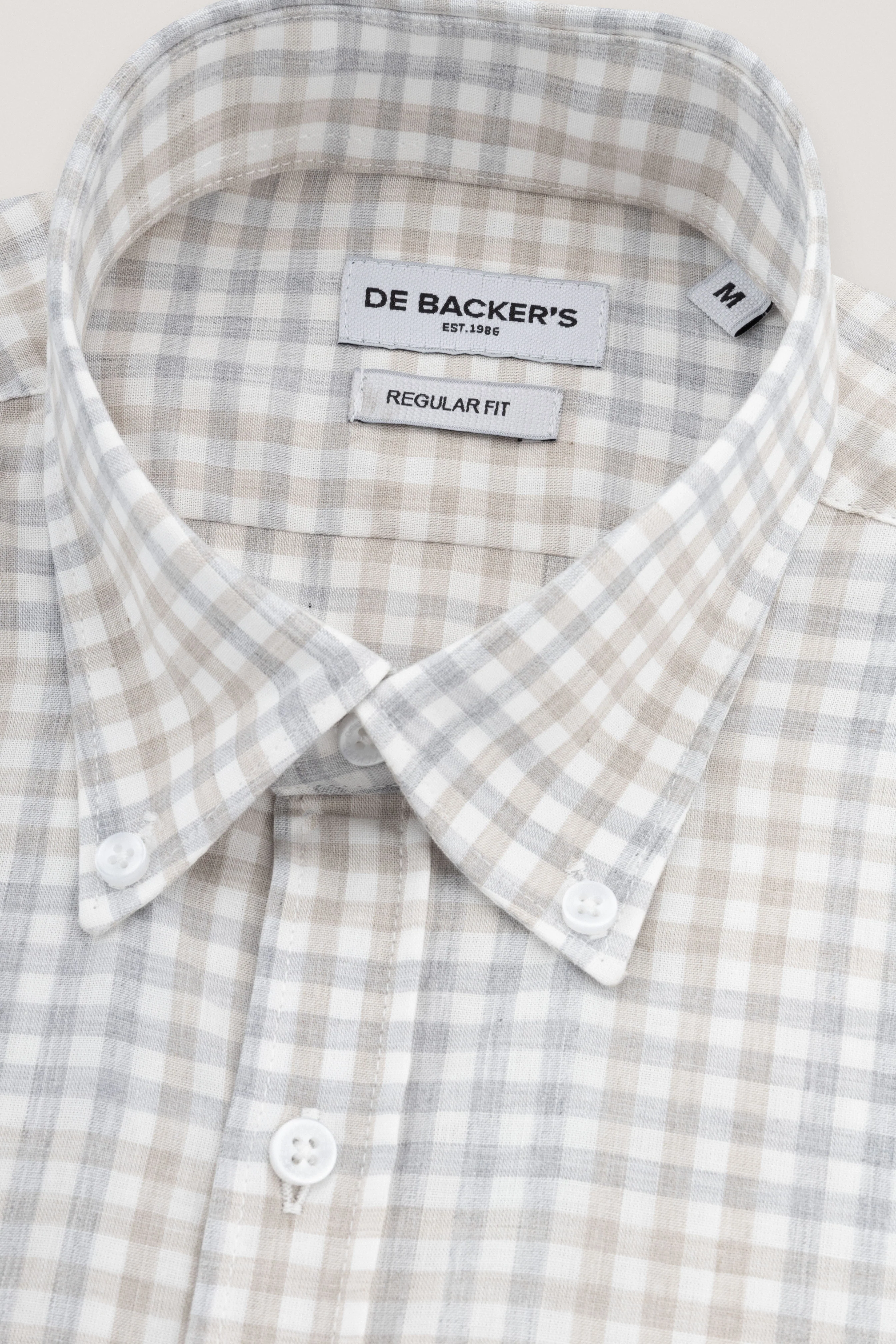 Light Beige Checked Casual Shirt - Image 2