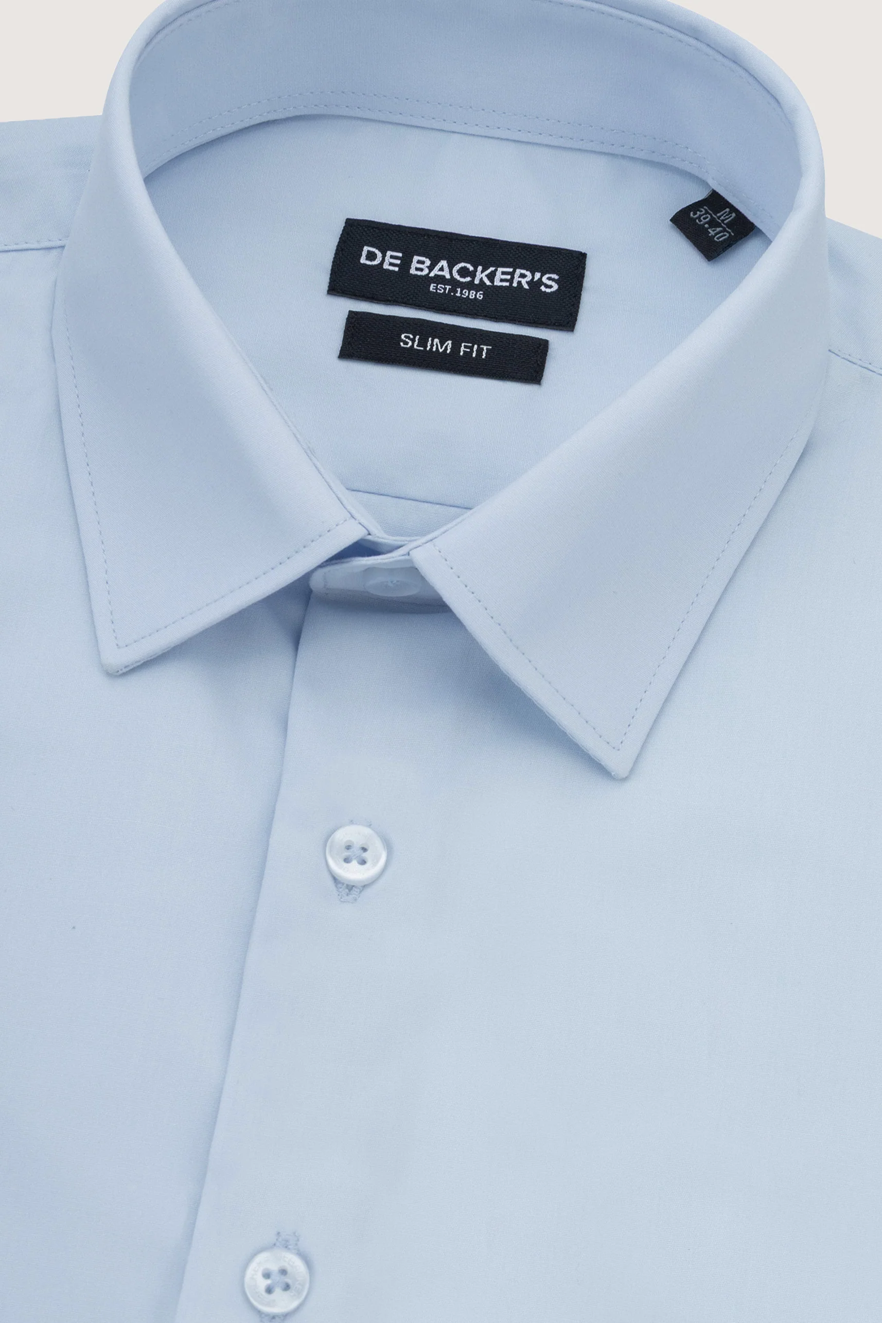 Light Blue Slim Dacron Classic Shirt - Image 2