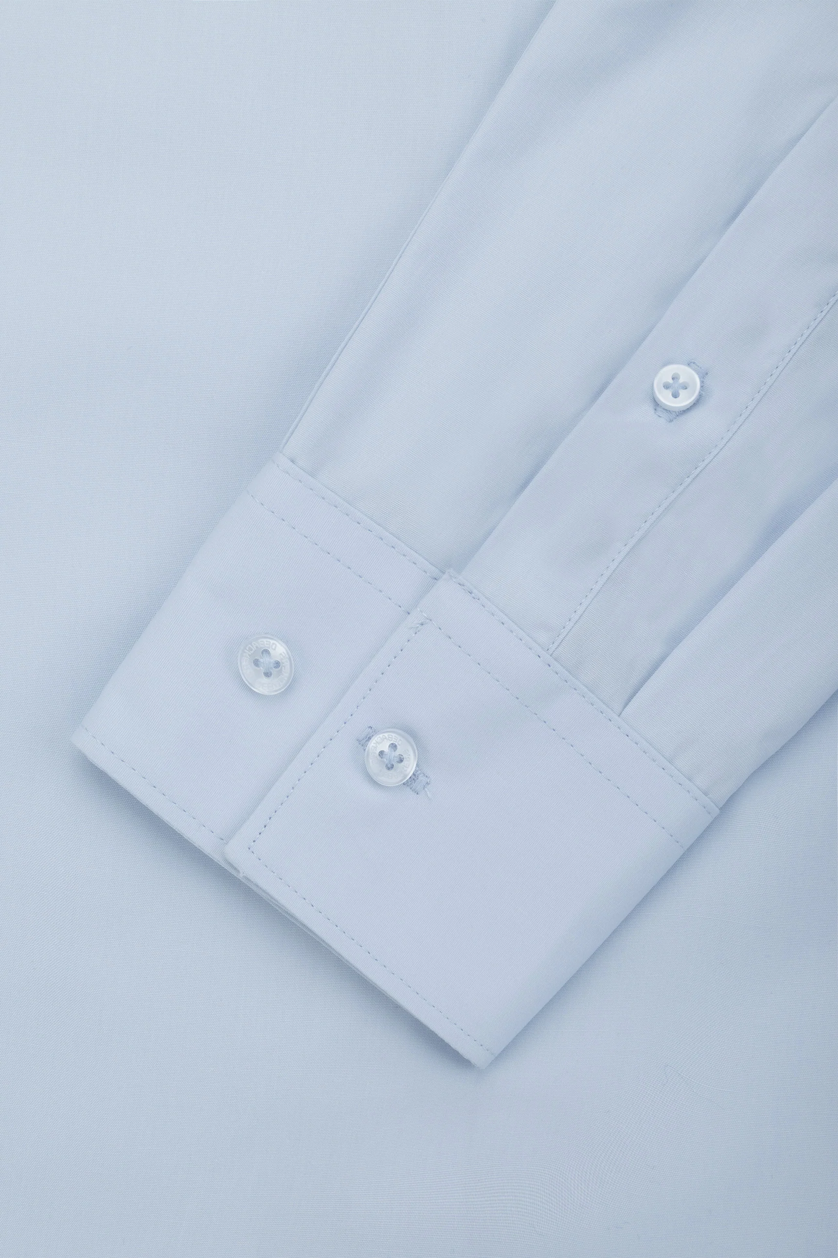Light Blue Slim Dacron Classic Shirt - Image 3