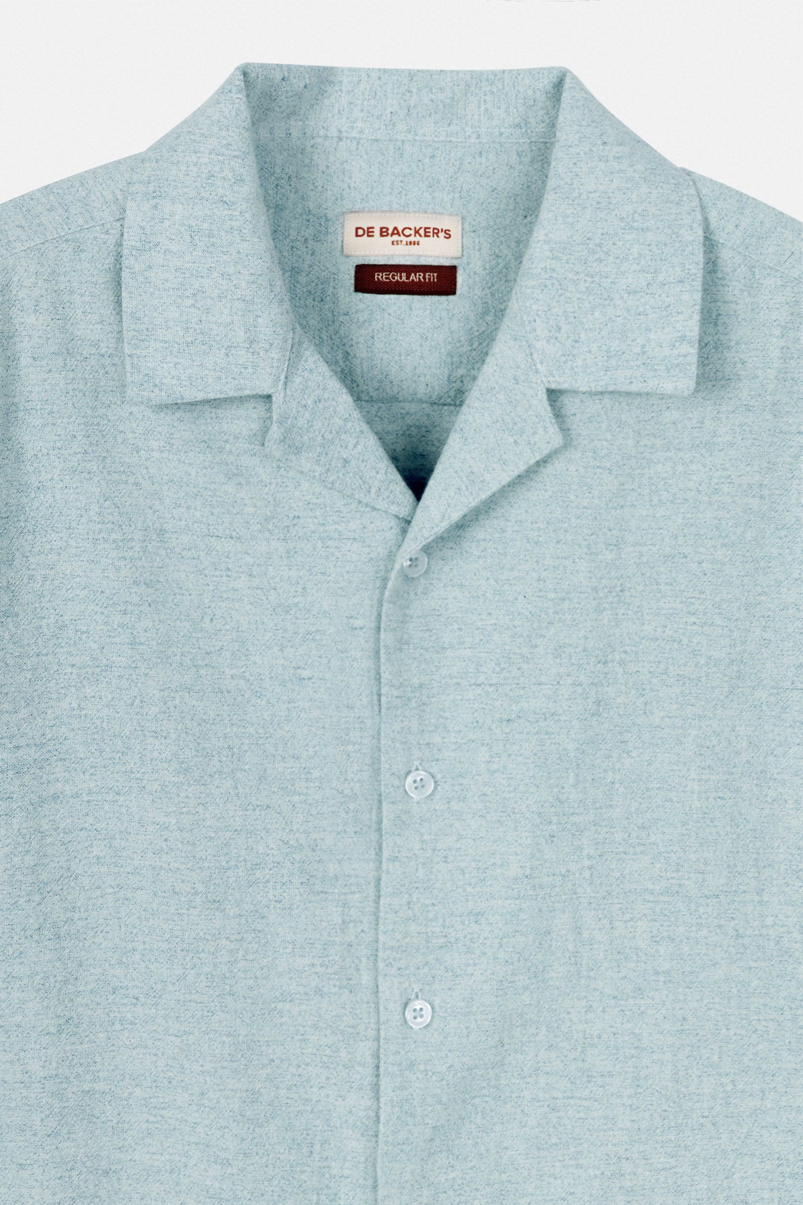Light Blue Linen Blend Short Sleeves Shirt - Image 2