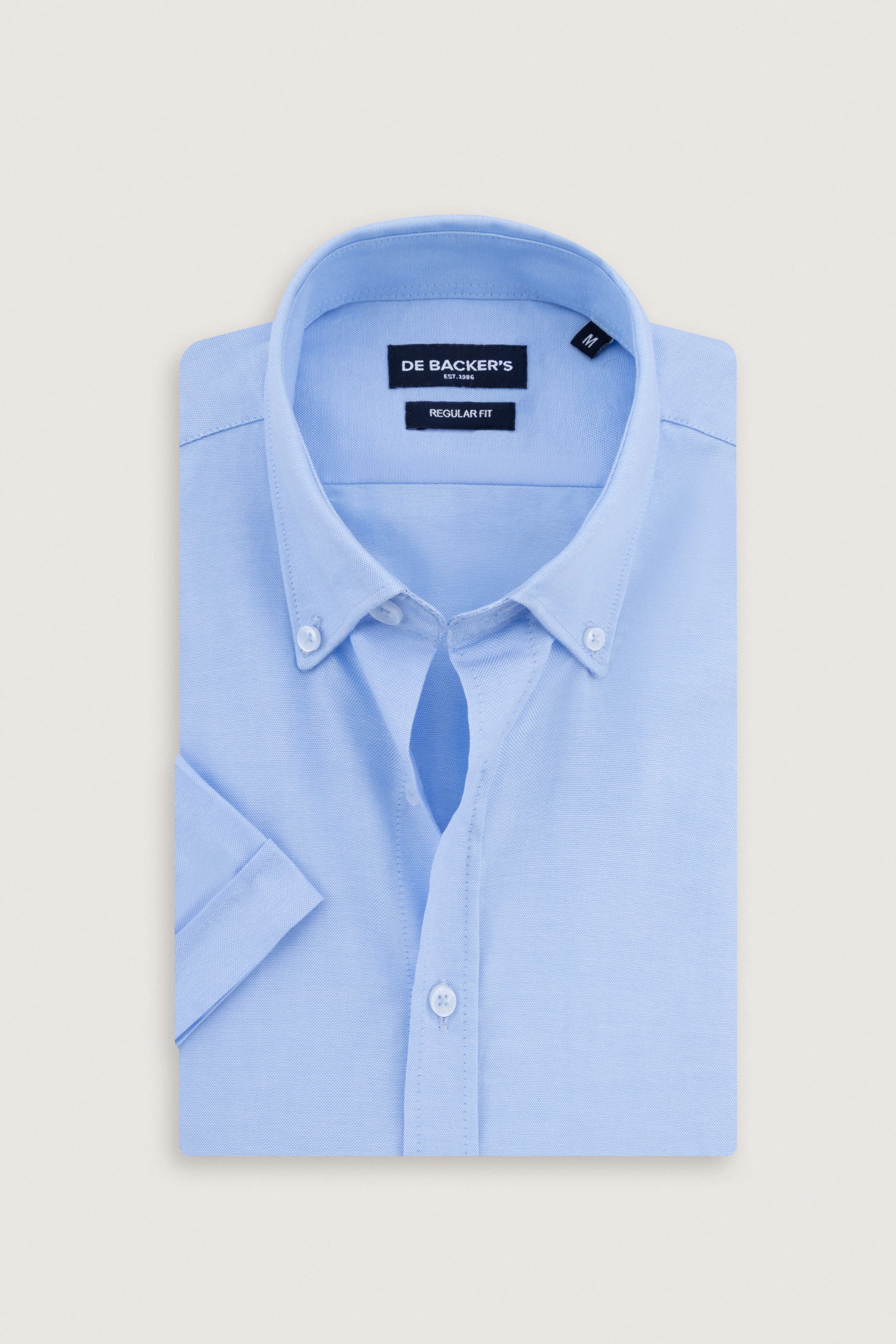 Light Blue Micro-patterned Short Sleeves Shirt