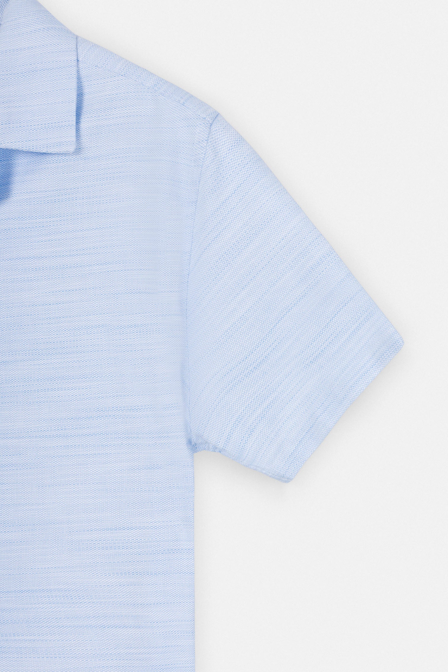 Light Blue patterned Short Sleeves Shirt - Image 3