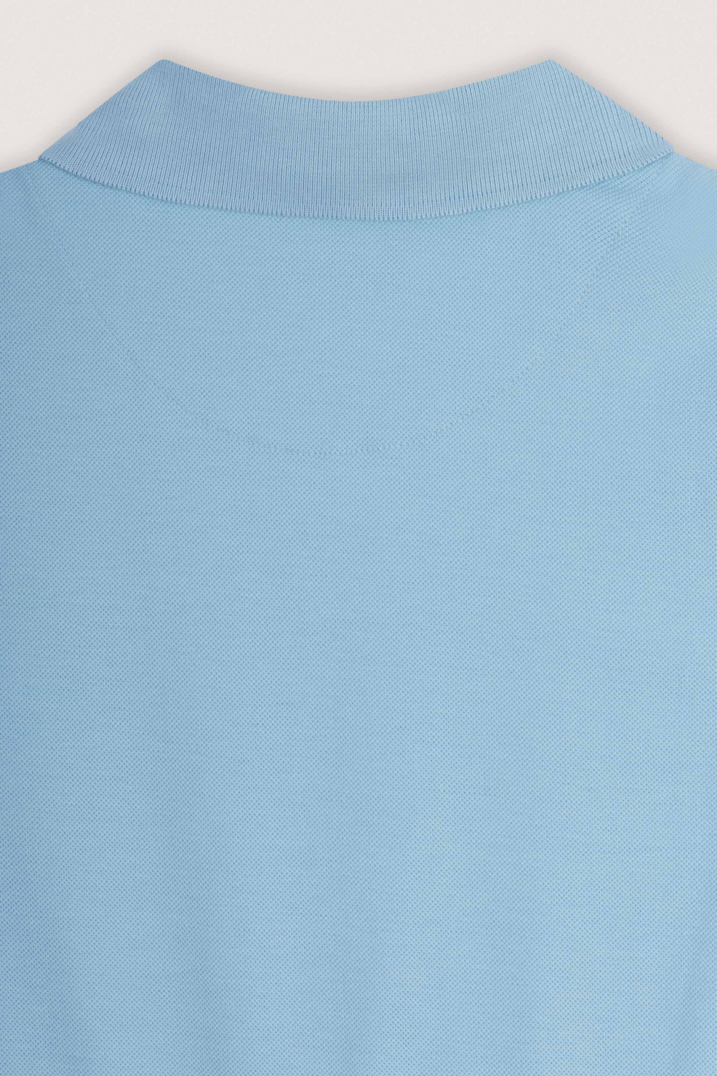 Light Blue Pique Polo T-Shirt - Image 4