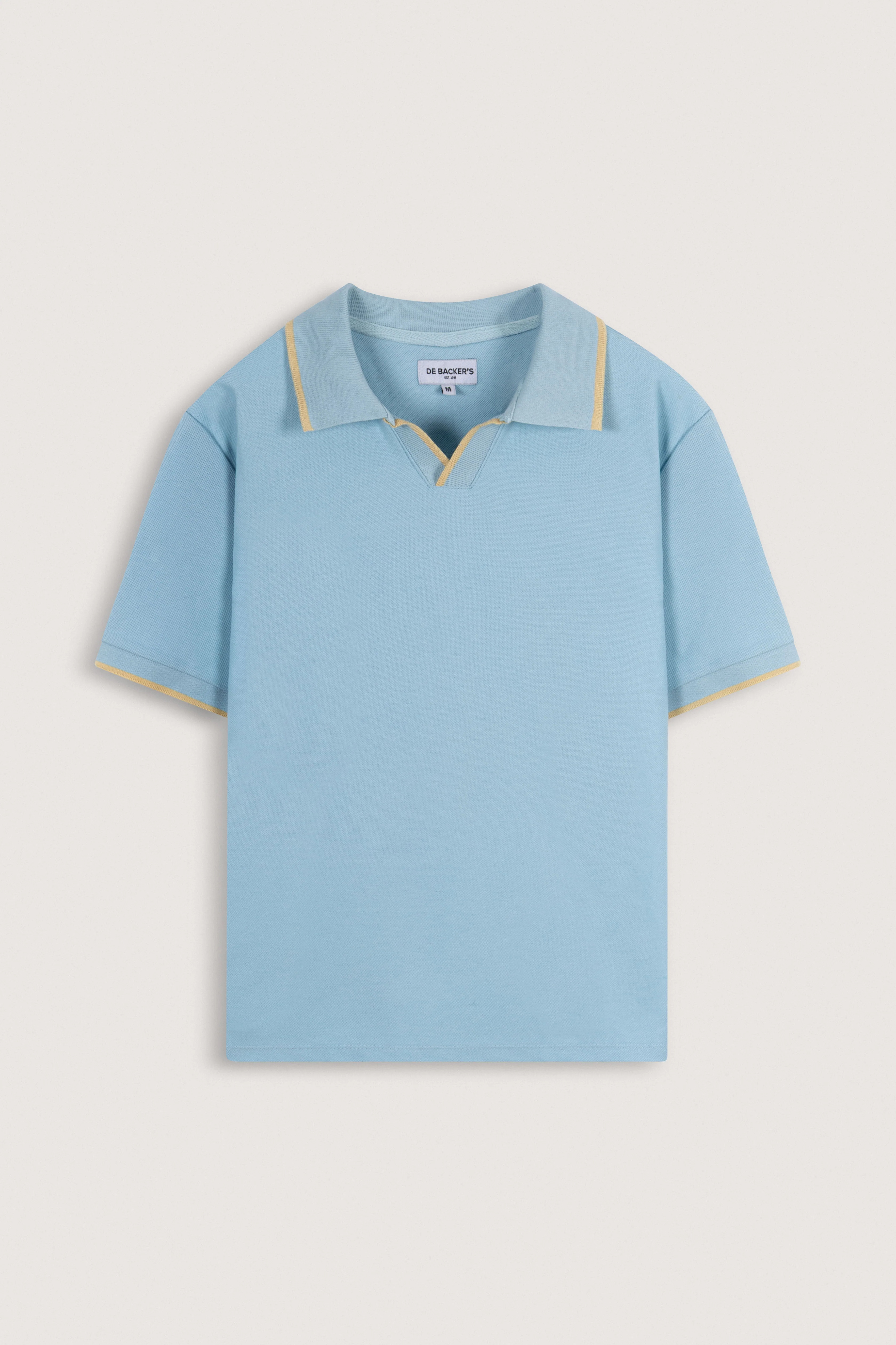 Light Blue Pique V neck Polo