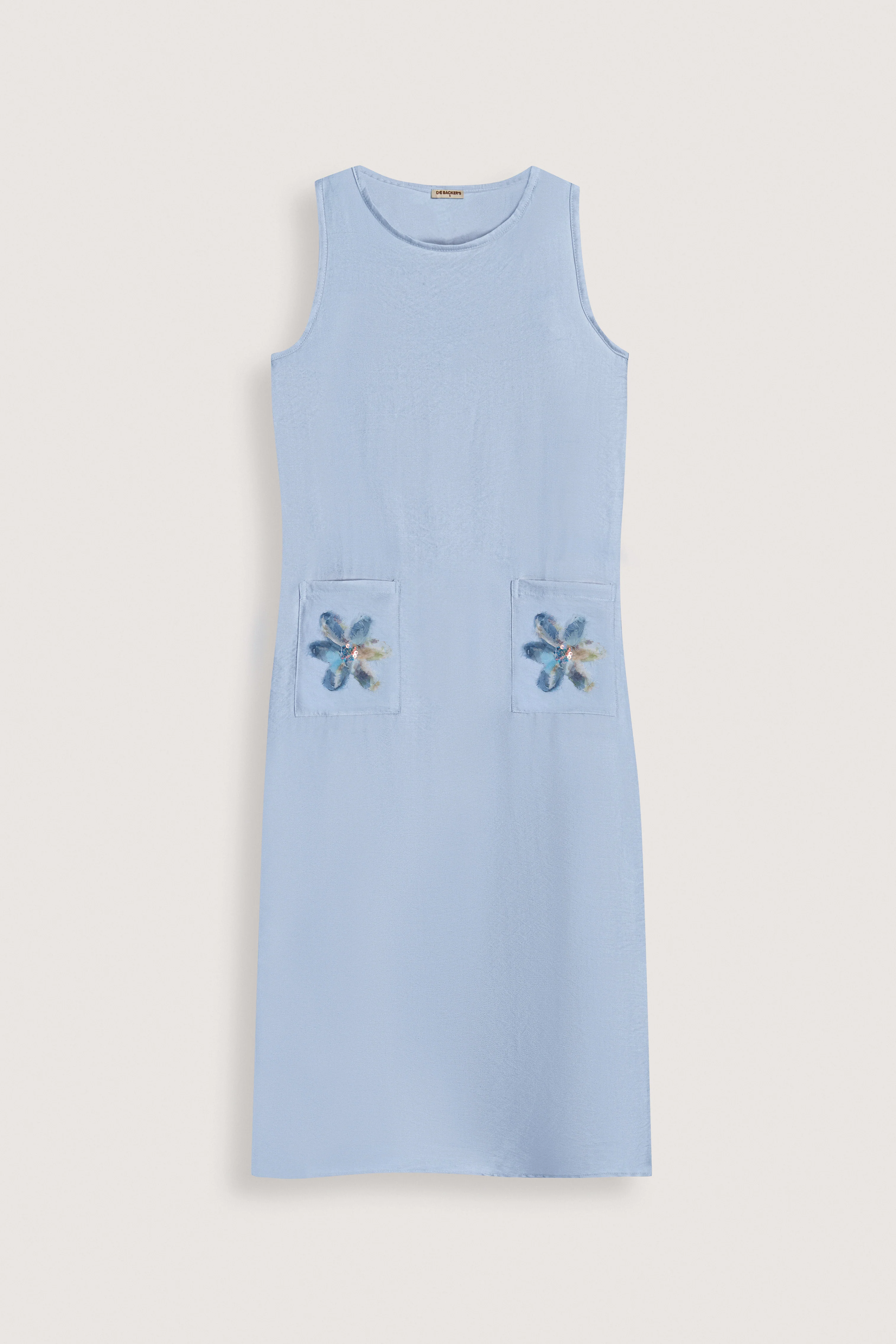 Light Blue Sleeveless Midi Dress