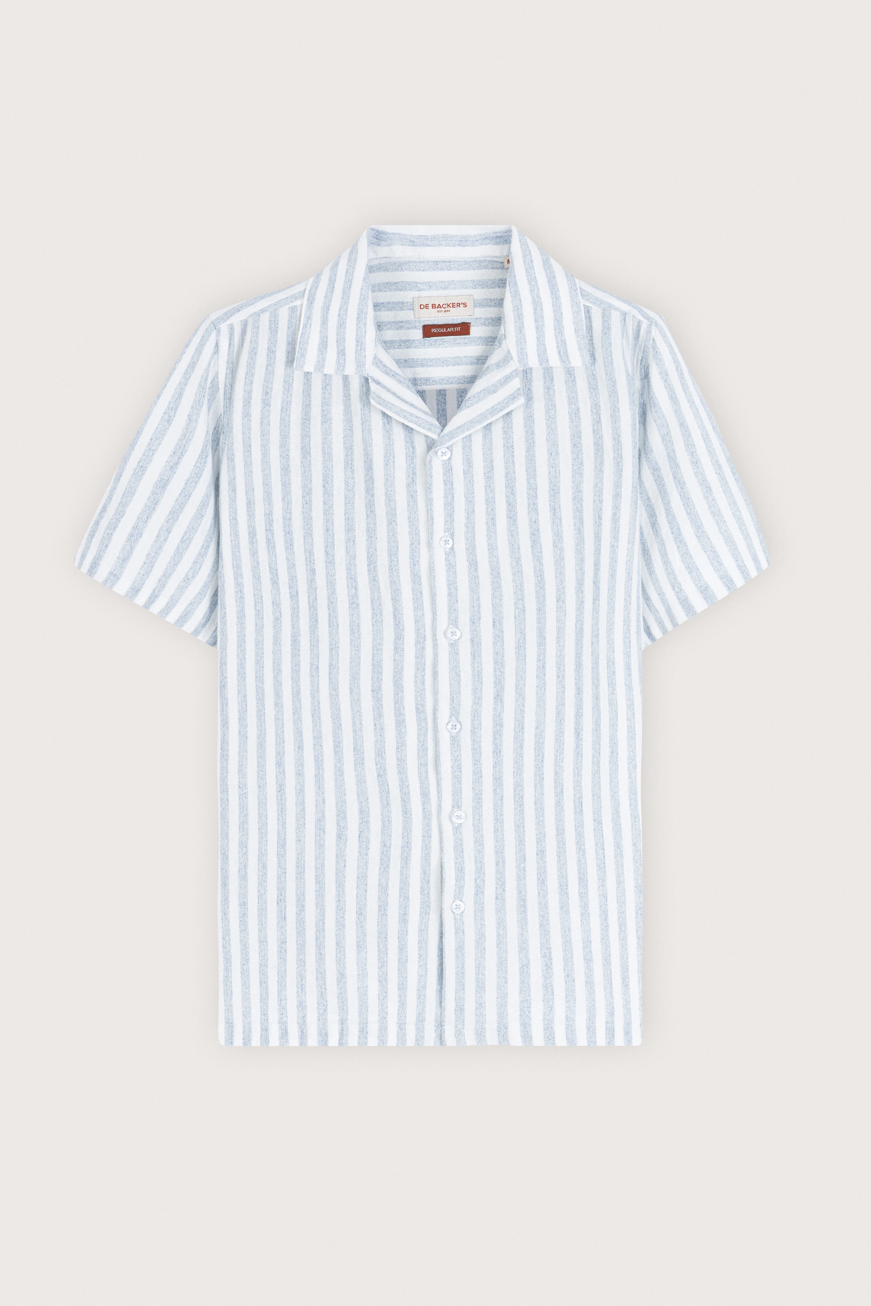 Light Blue Striped Short-Sleeve Shirt