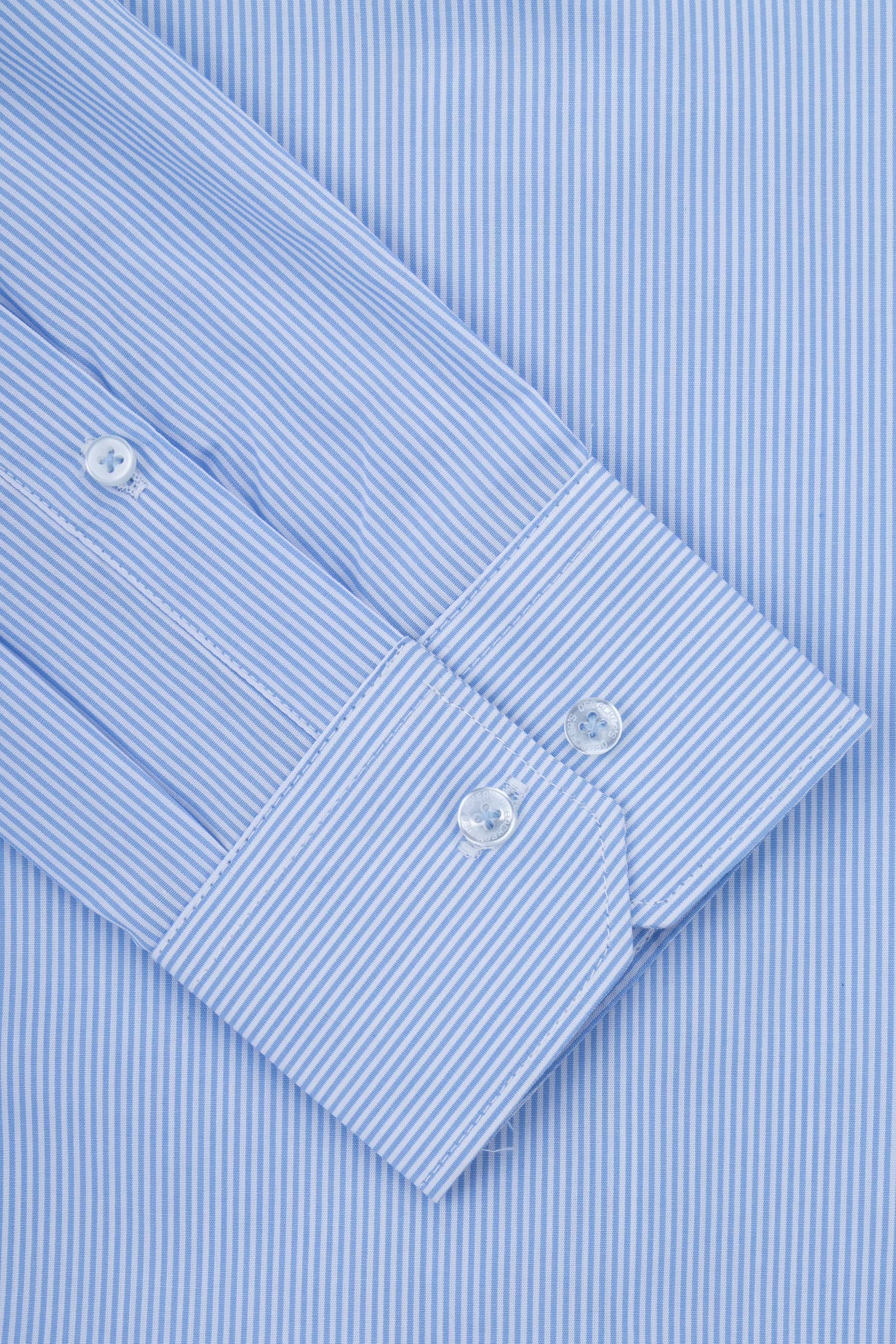 Light Blue Striped Smart Casual Shirt - Image 3