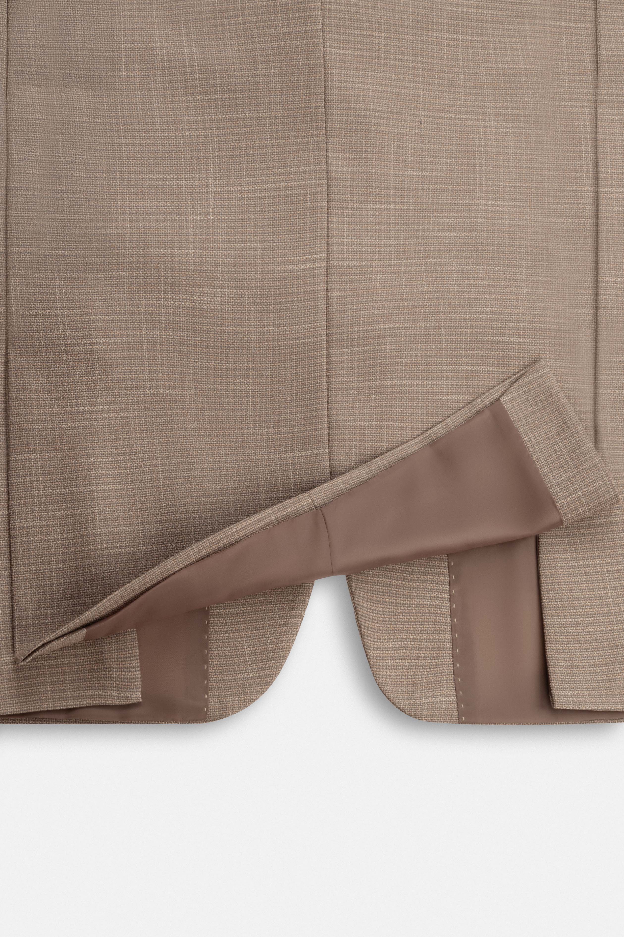 Light Brown patterned Casual Blazer - Image 5