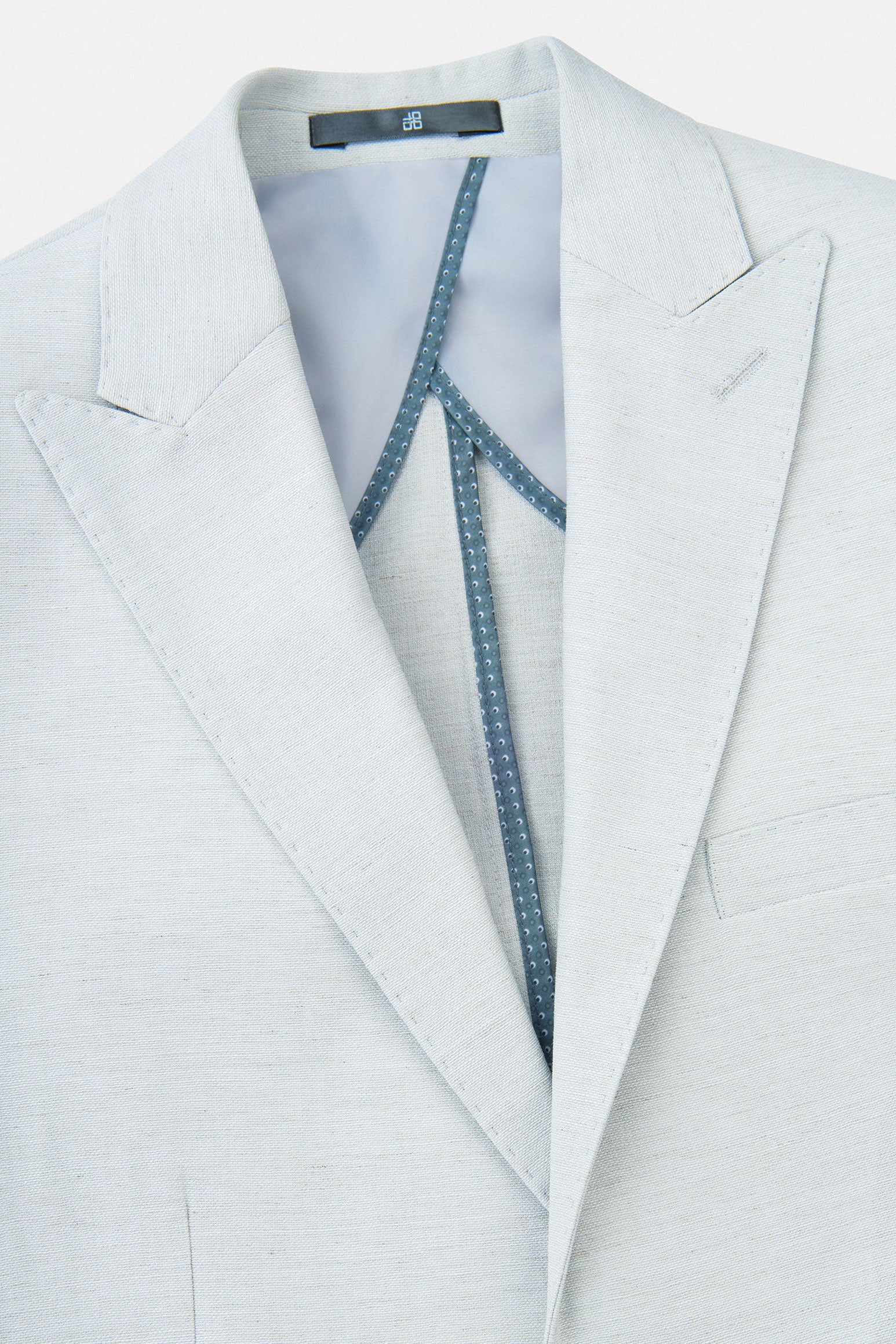 Light Gray Casual Linen Blend Blazer - Image 2