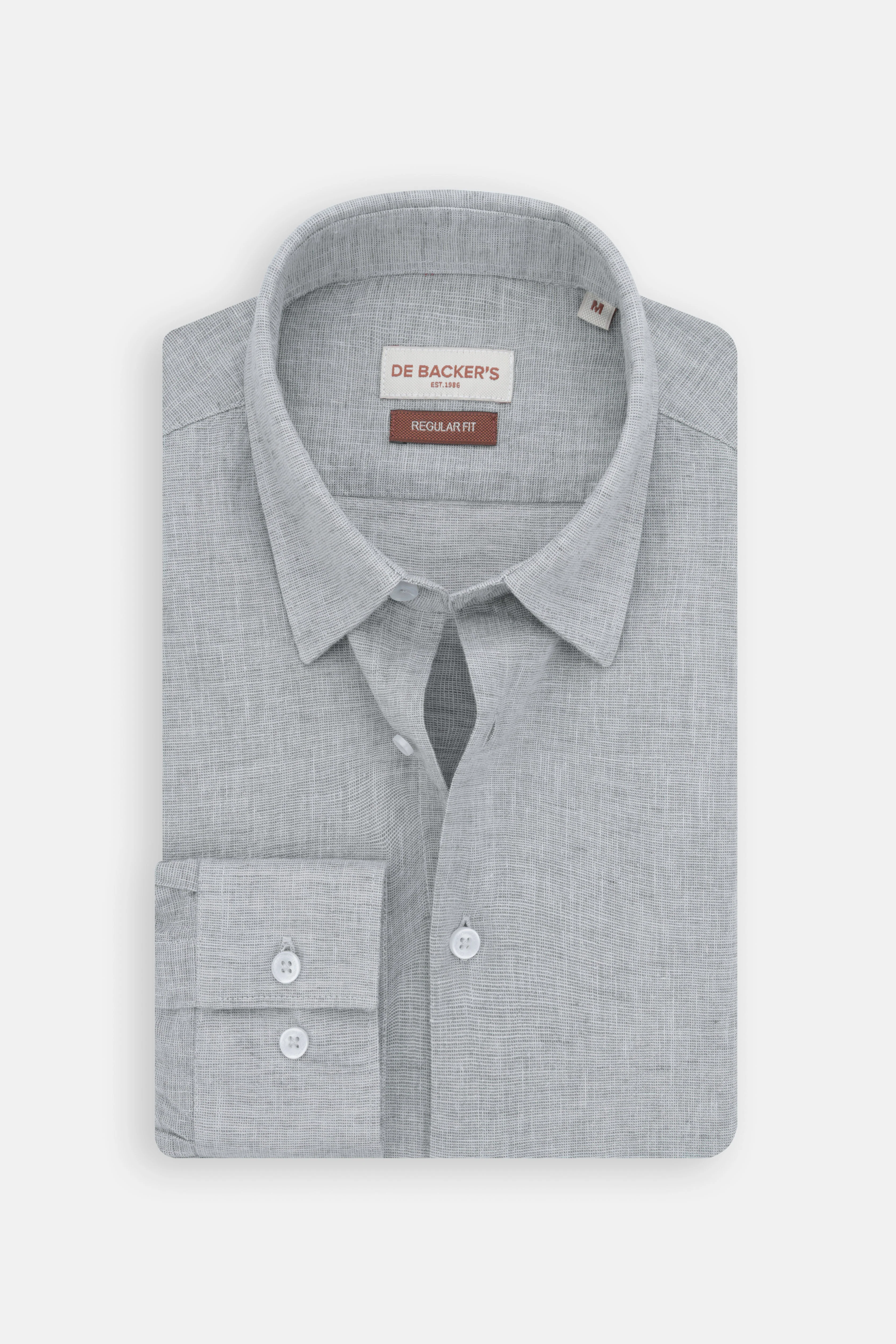 Light Gray Linen Blend Casual Shirt