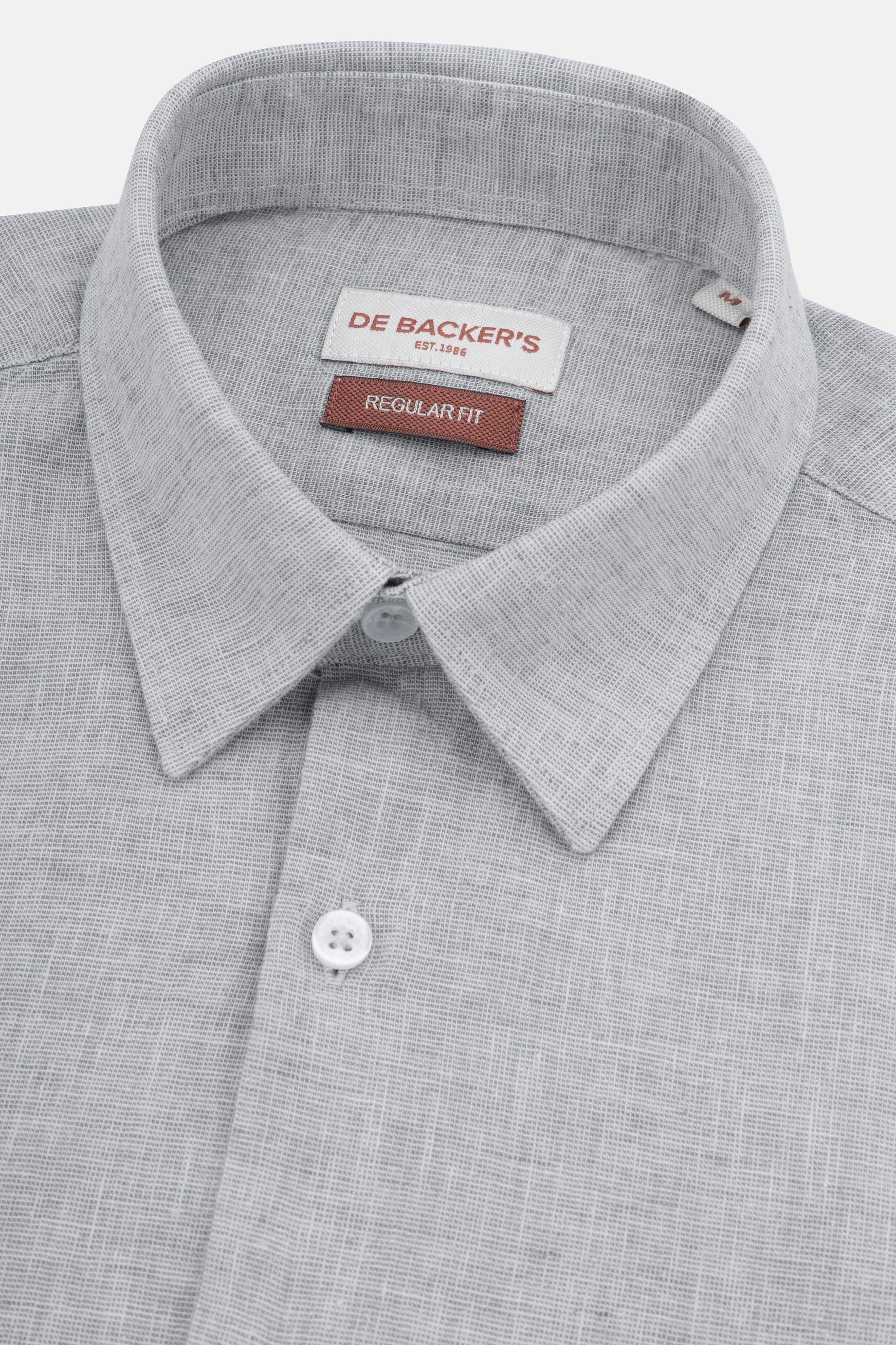 Light Gray Linen Blend Casual Shirt - Image 2