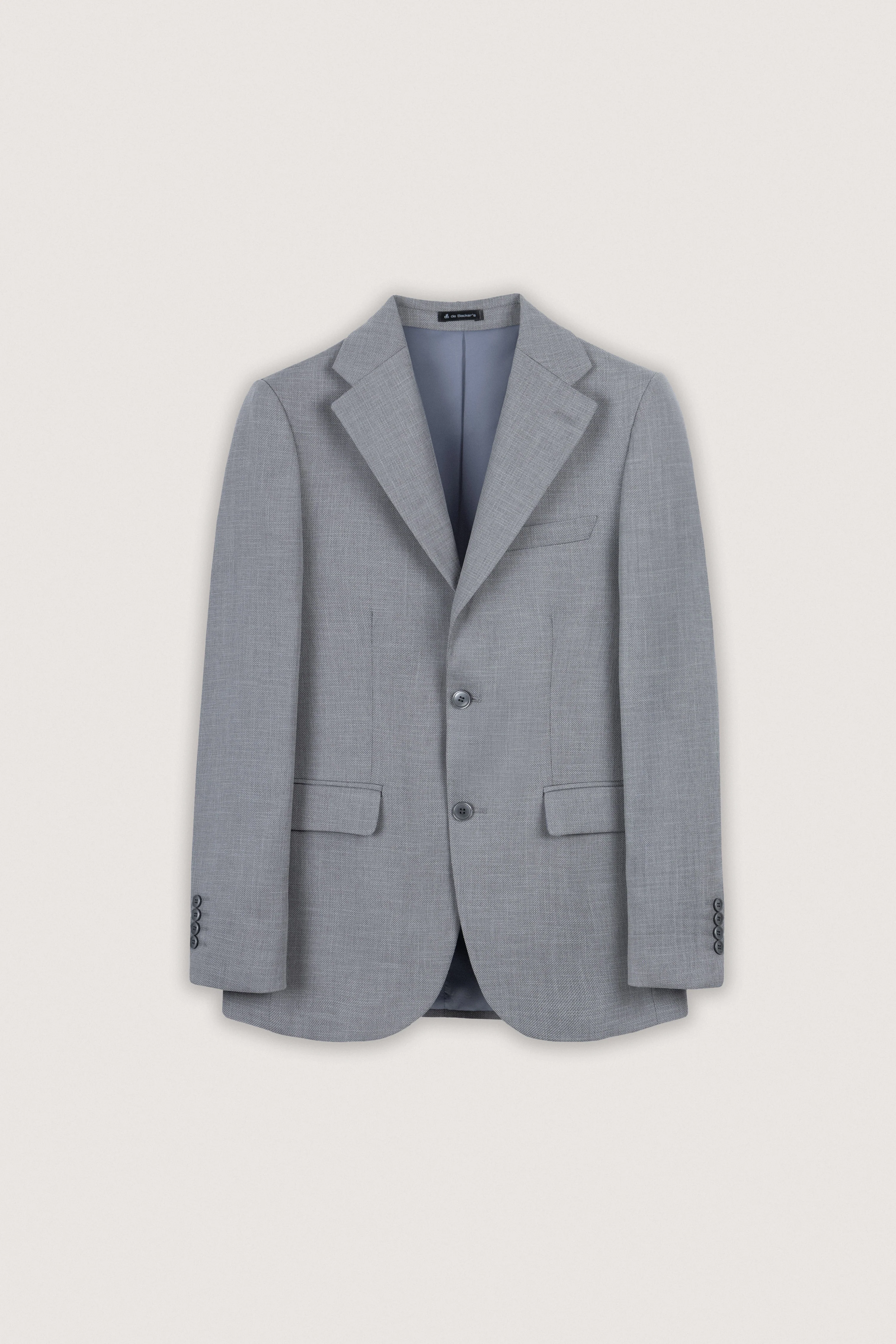Light Gray Micro-Textured Classic Blazer