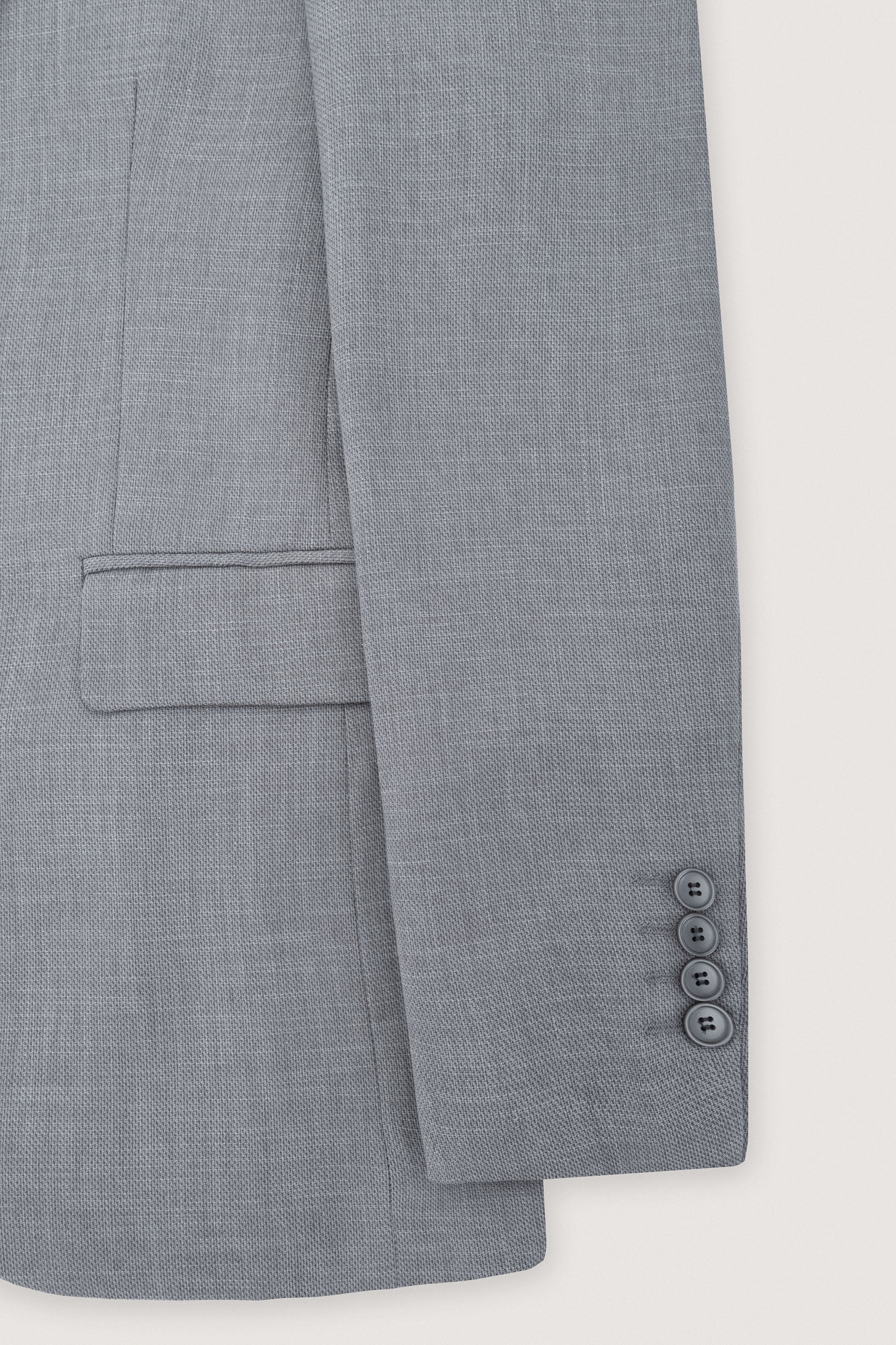 Light Gray Micro-Textured Classic Blazer - Image 3