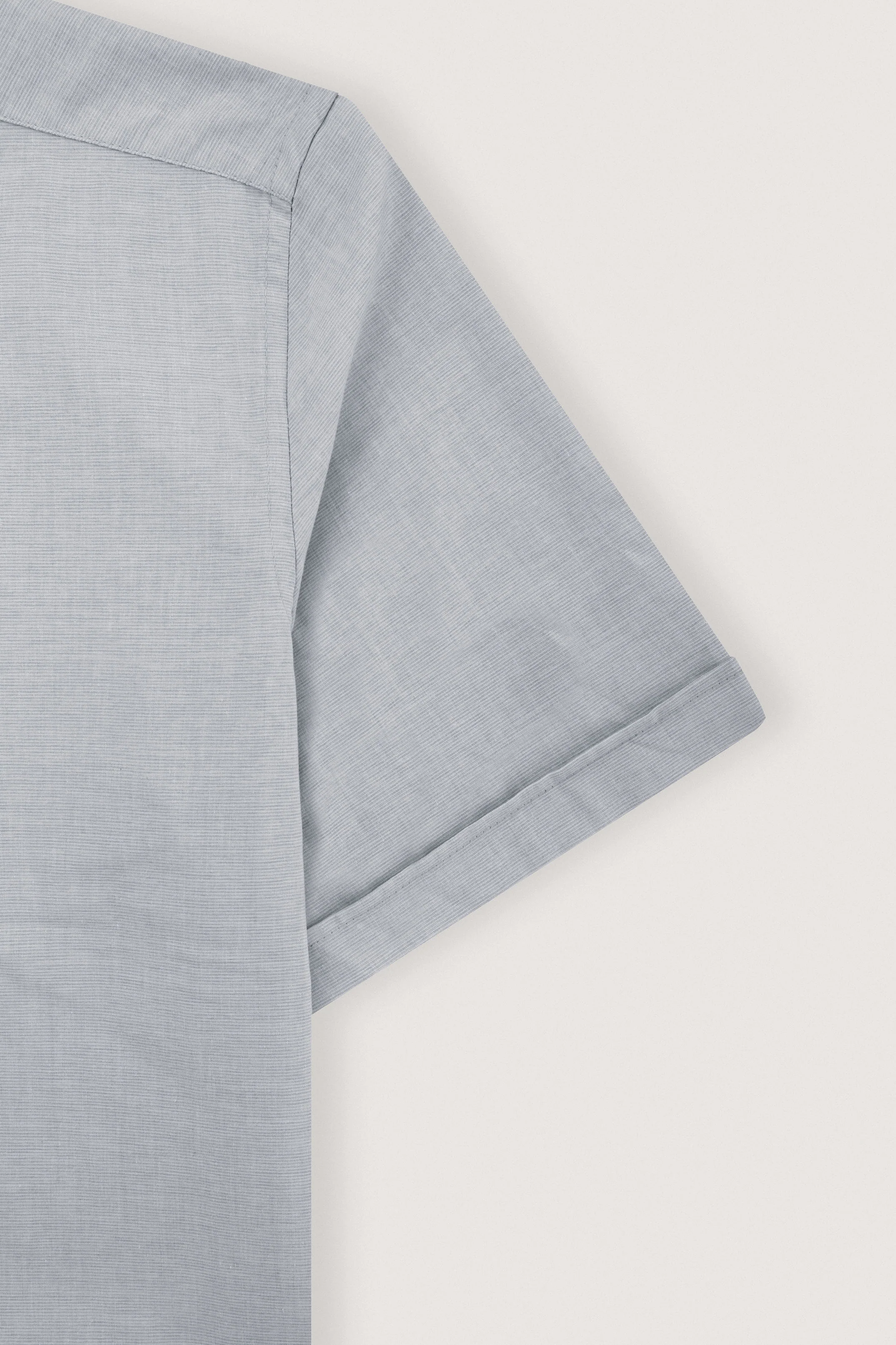 Light Gray Patterned Short Sleeves Shirt - Image 3