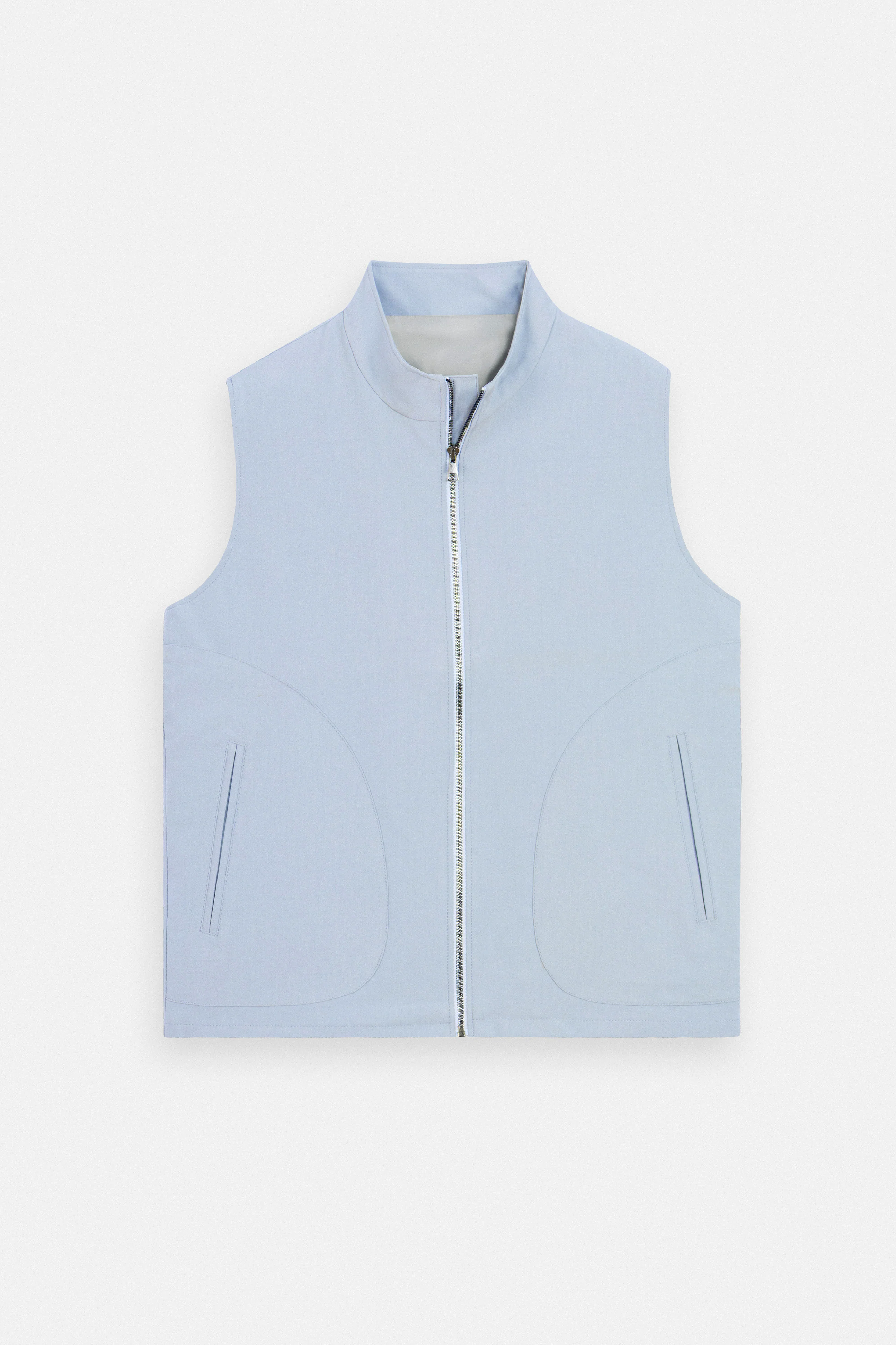 Light Gray Zip-Up Vest