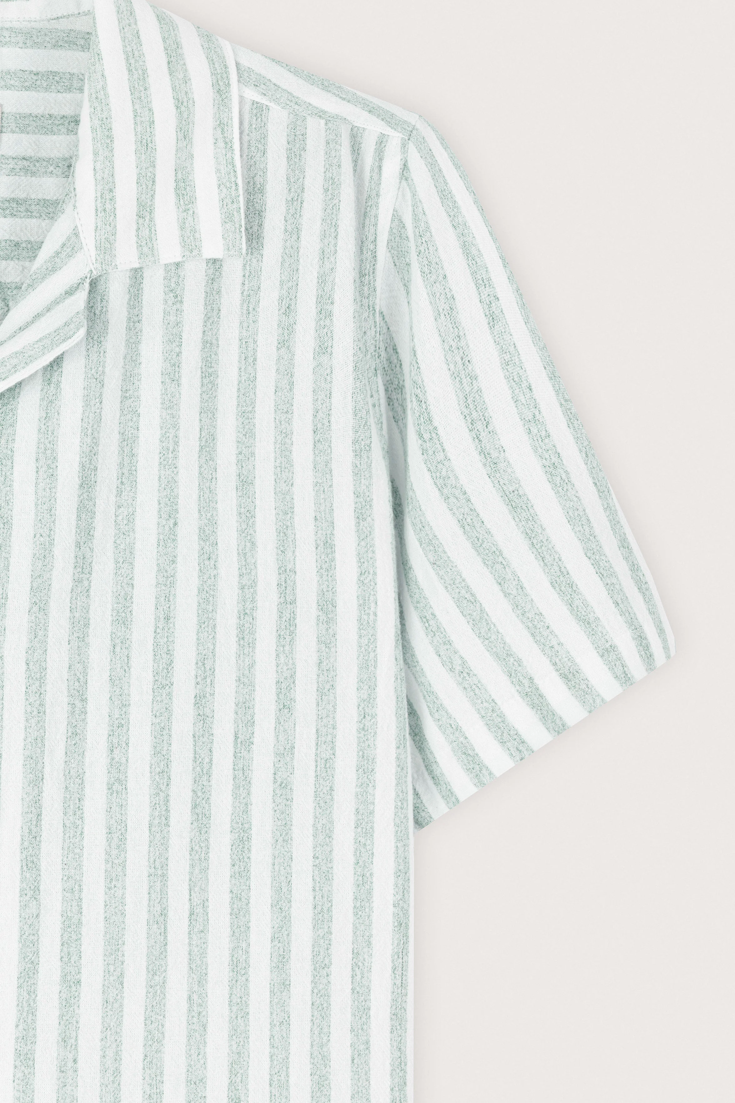 Light Green Striped Short-Sleeve Shirt - Image 3