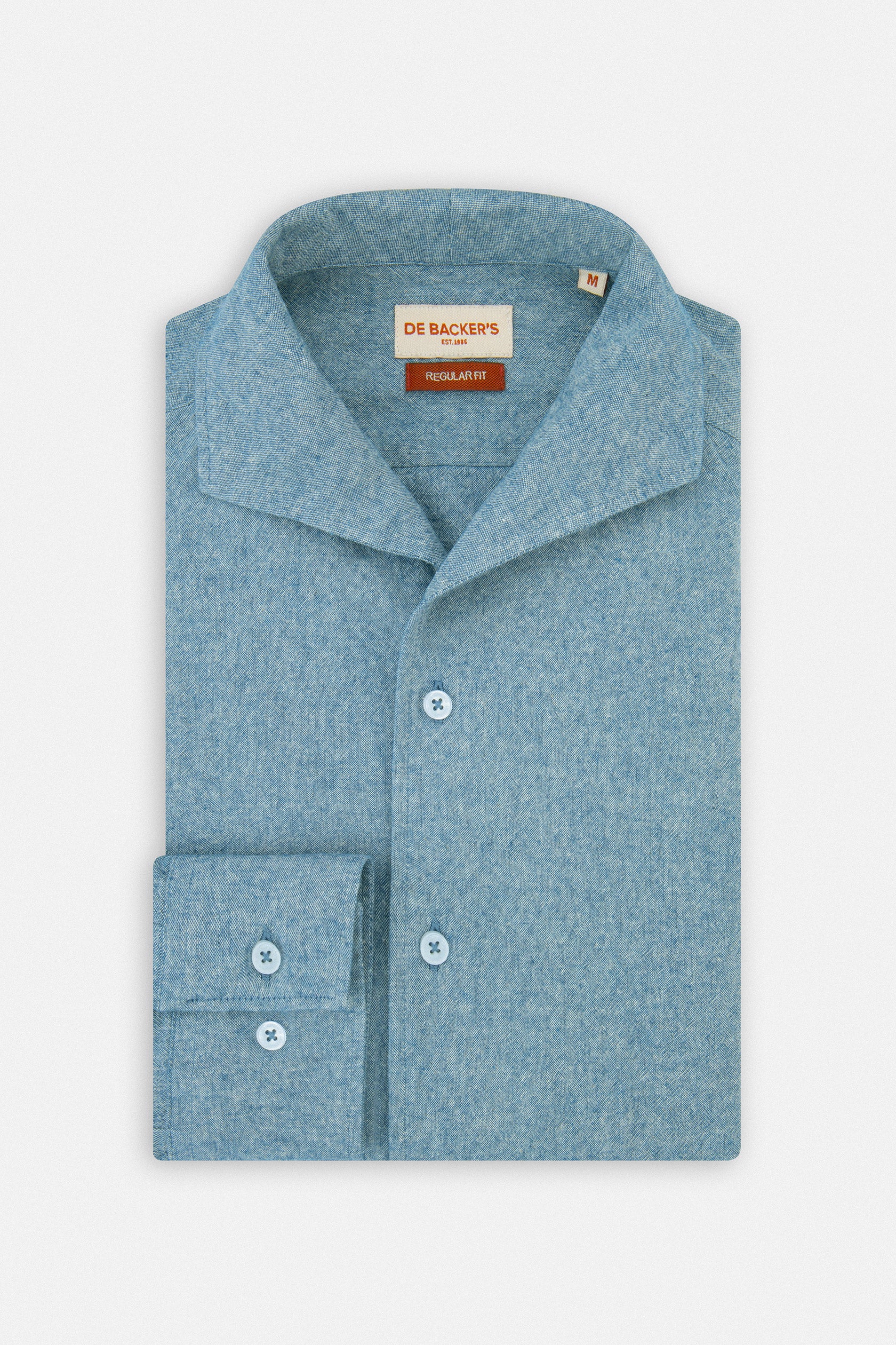 Light Teal Blue Linen Blend Casual Shirt - Image 4