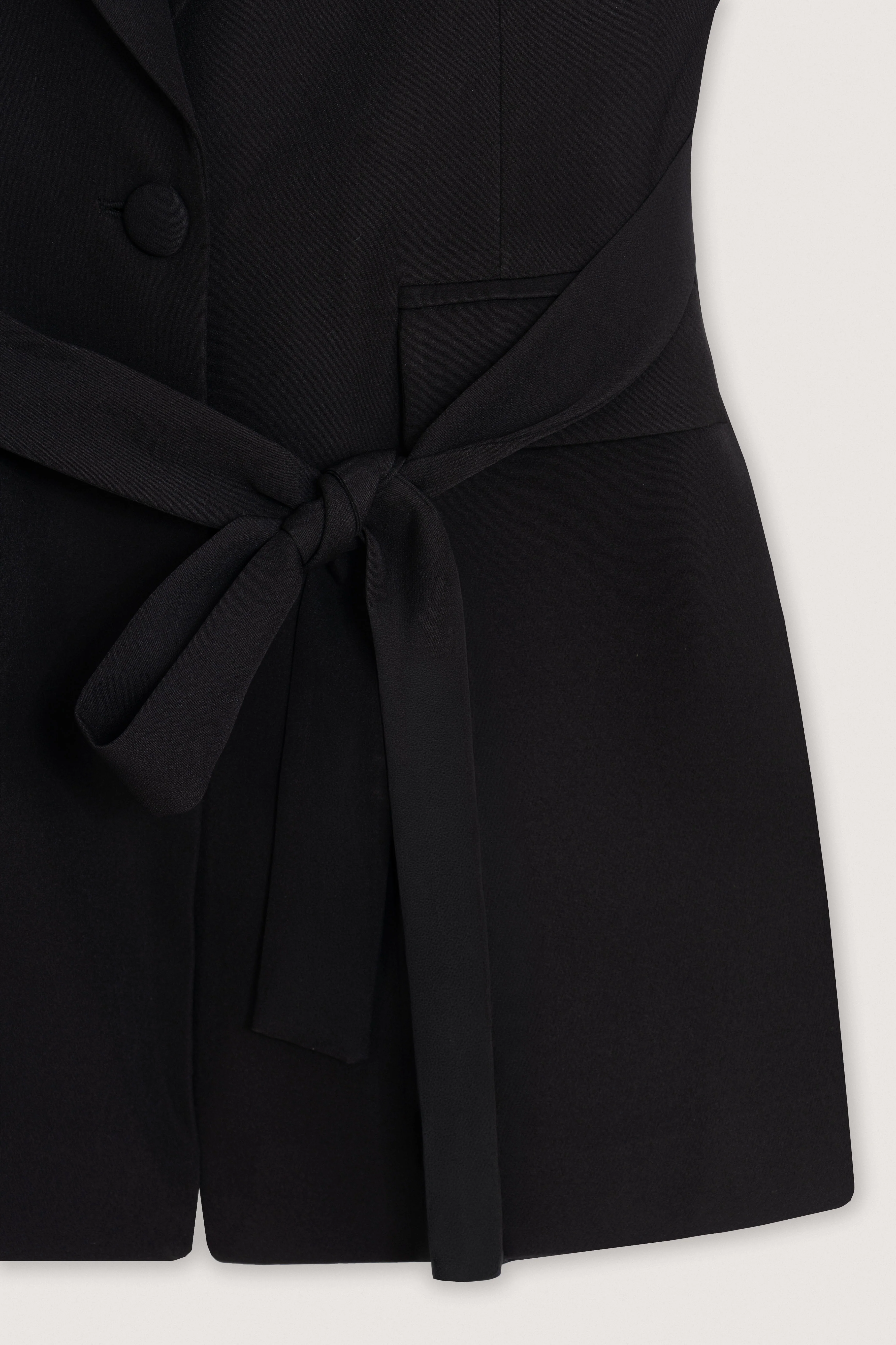 Black Sleeveless Blazer Vest - Image 3