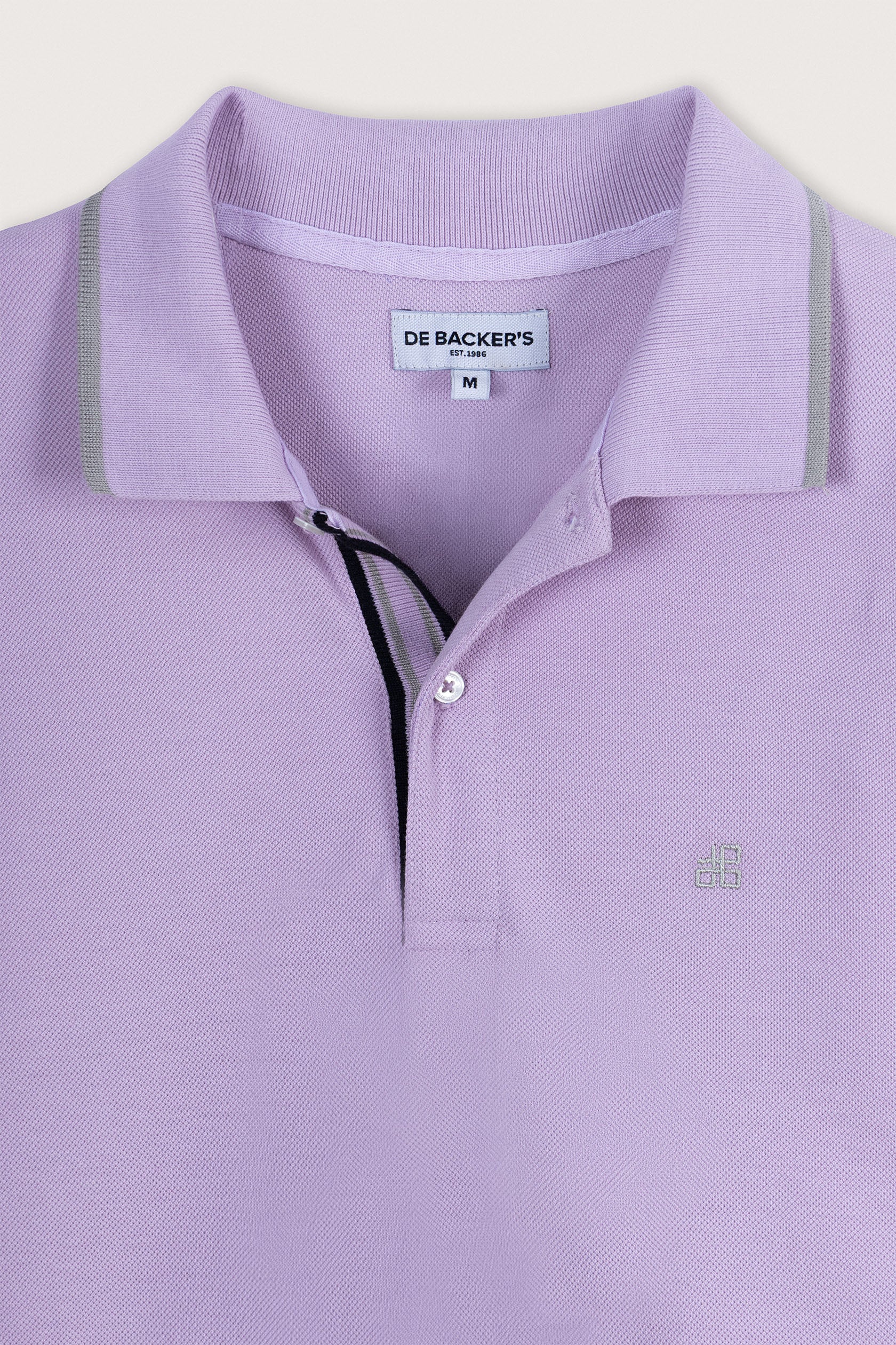 Mauve Pique V neck Polo - Image 2