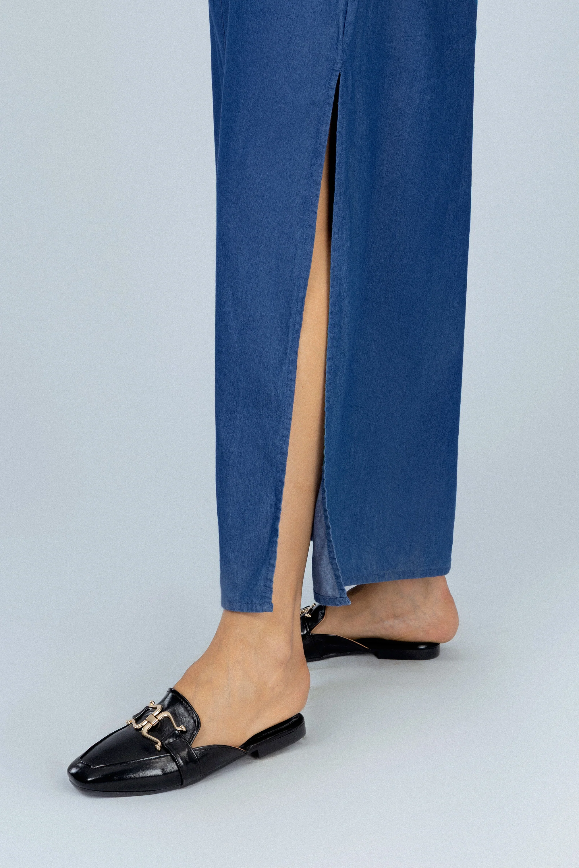 Navy Button-Up Casual Shirt Dress - Image 6
