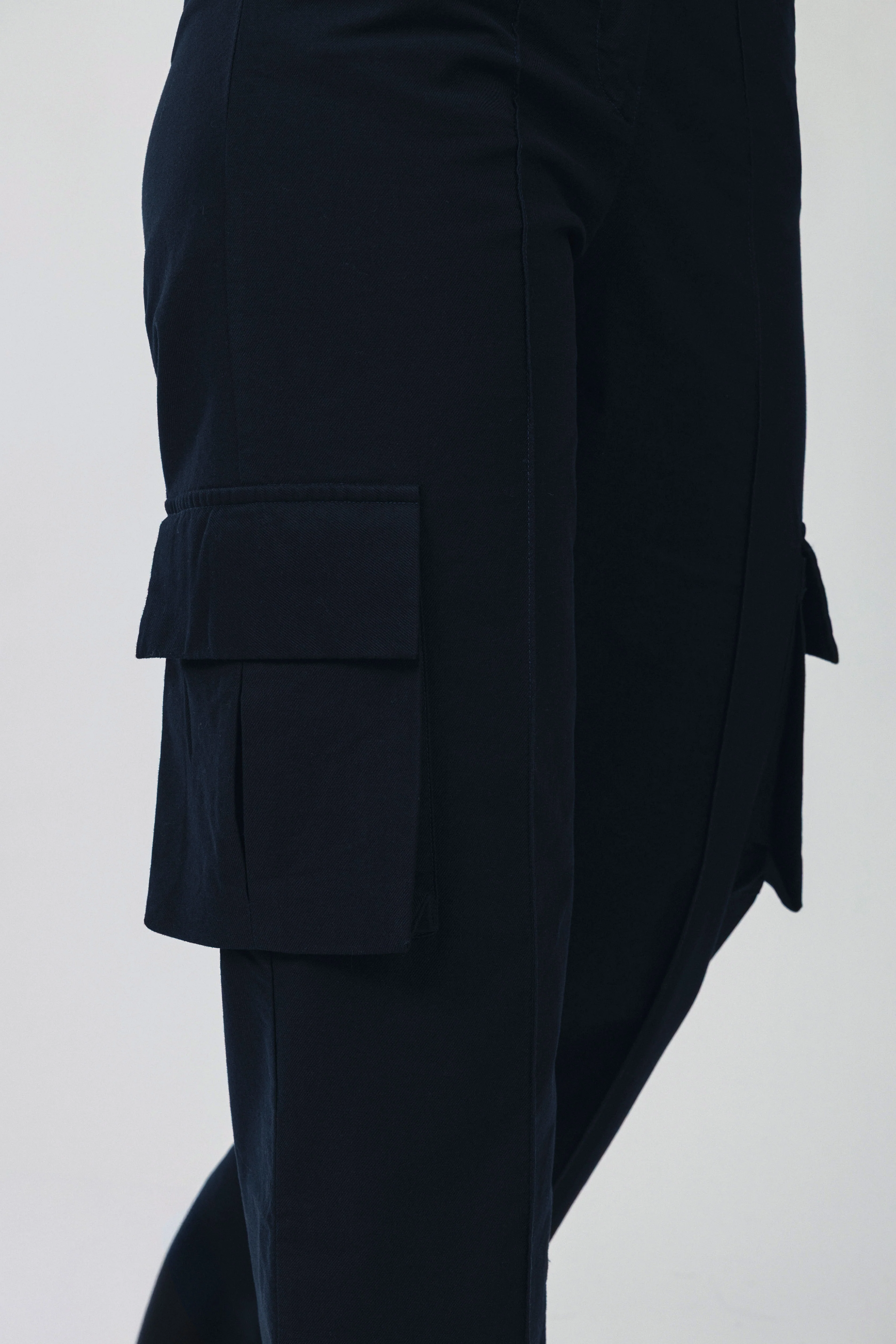 Navy Gabardine Cargo pants - Image 3