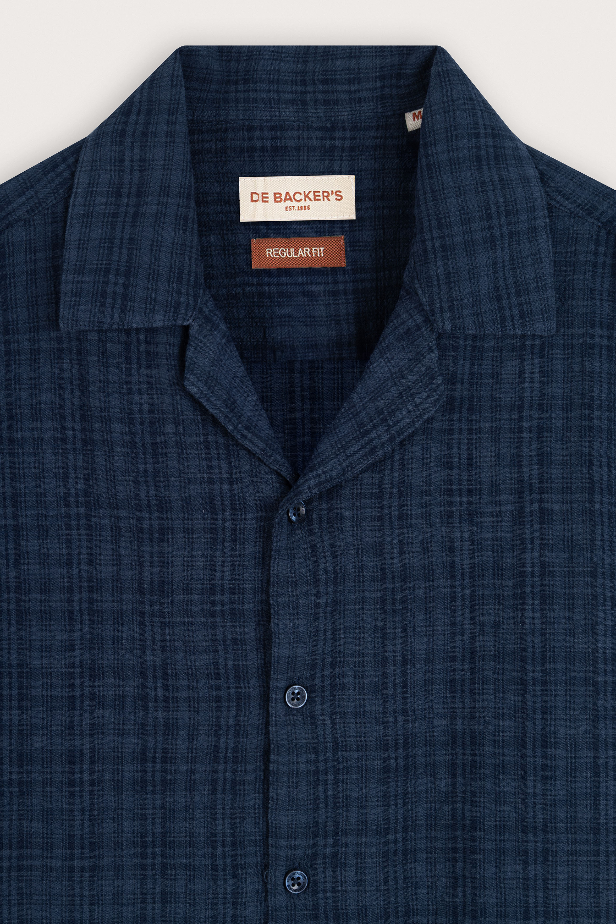 Navy Linen-Blend Short-Sleeve Shirt - Image 2