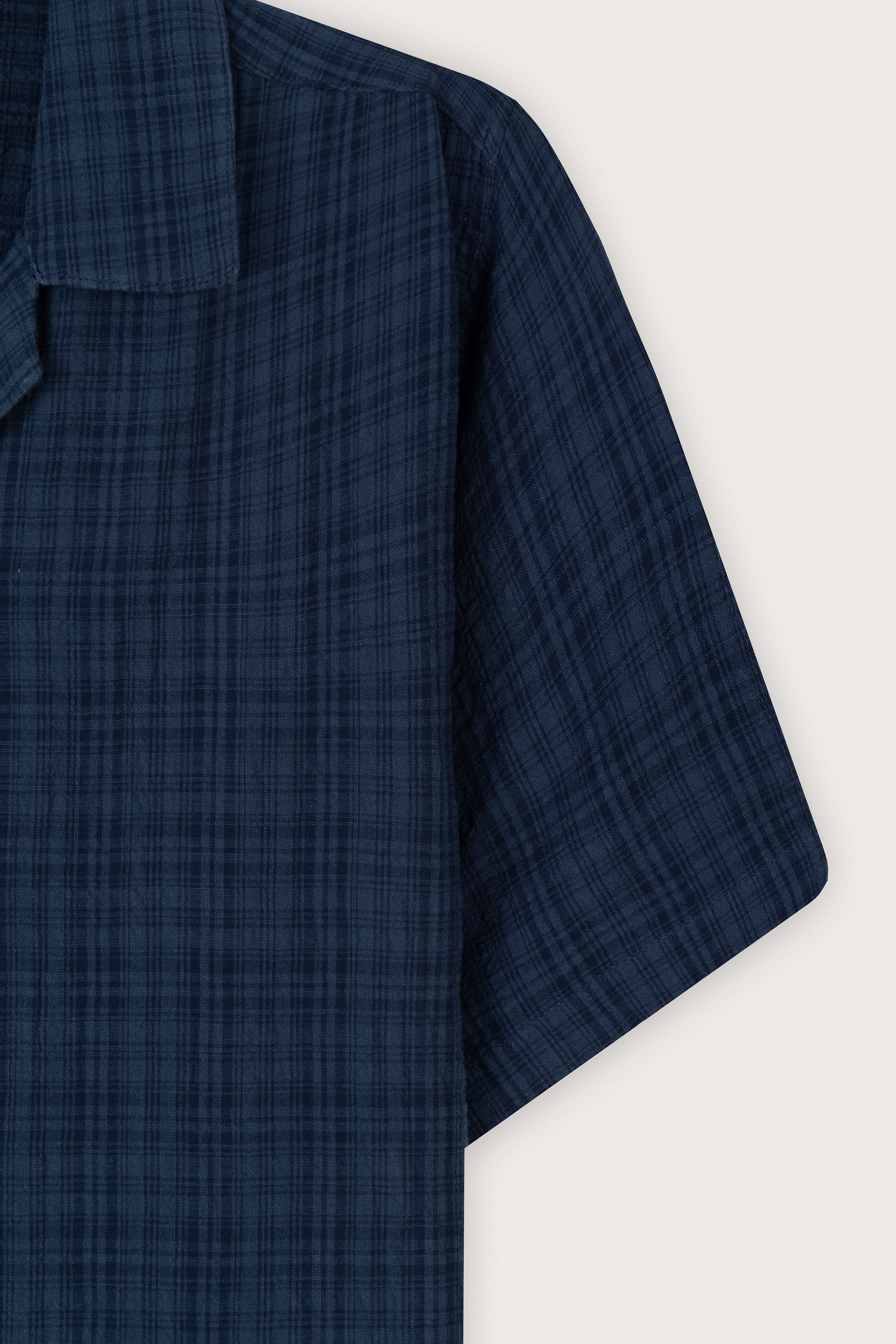 Navy Linen-Blend Short-Sleeve Shirt - Image 3