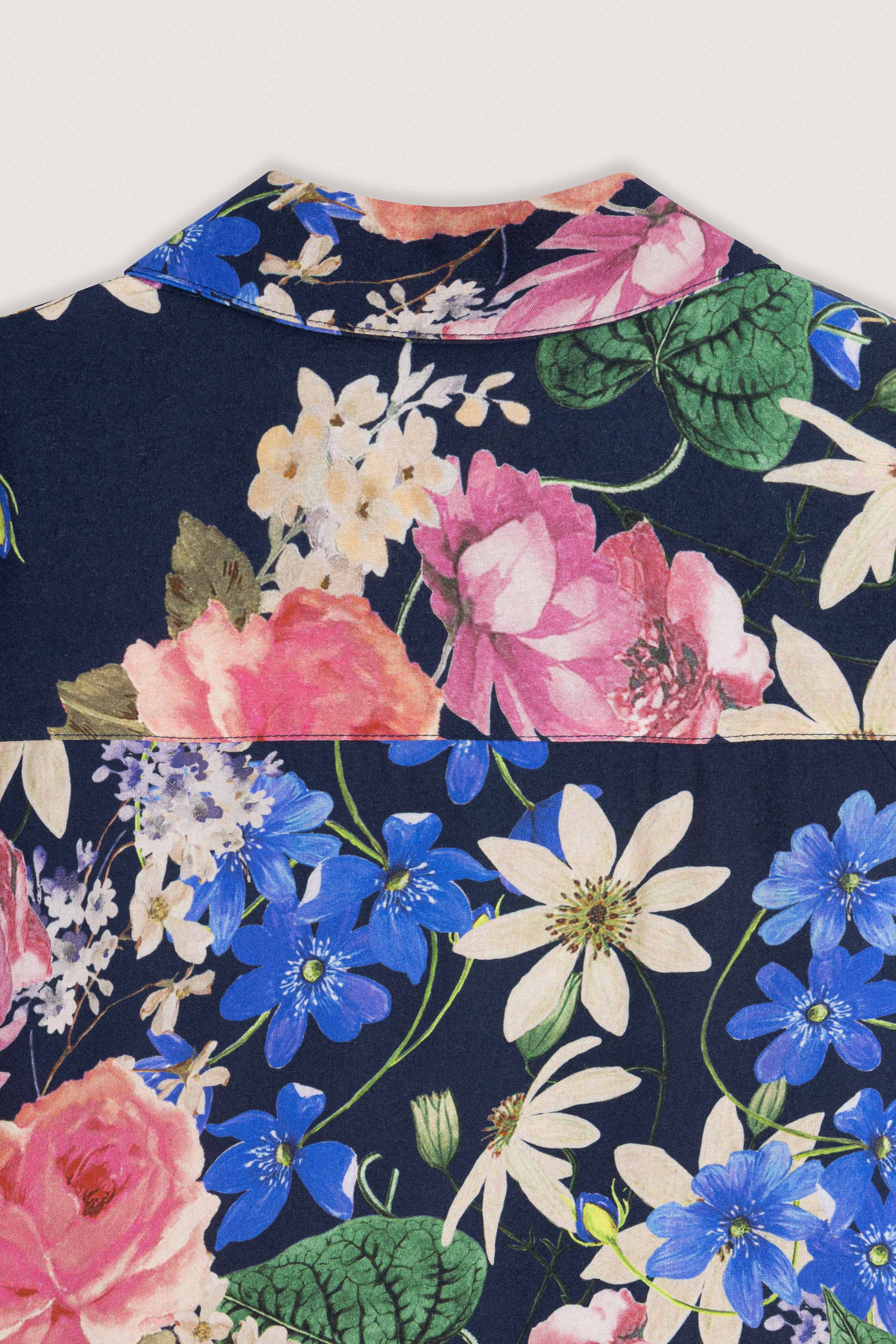 Navy Printed Women's Shirt - Image 4