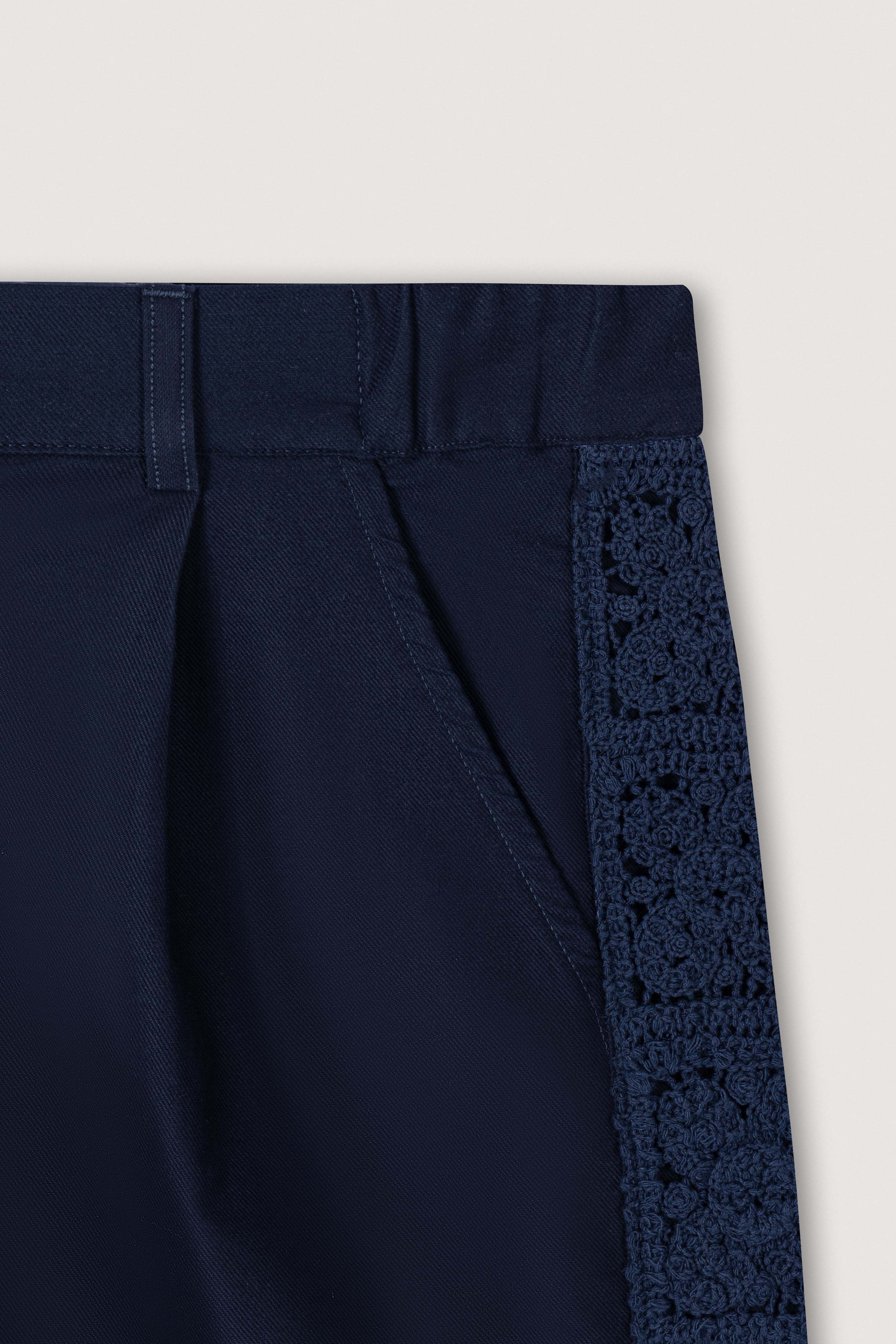 Navy Wide-Leg Casual Women's Pants - Image 3