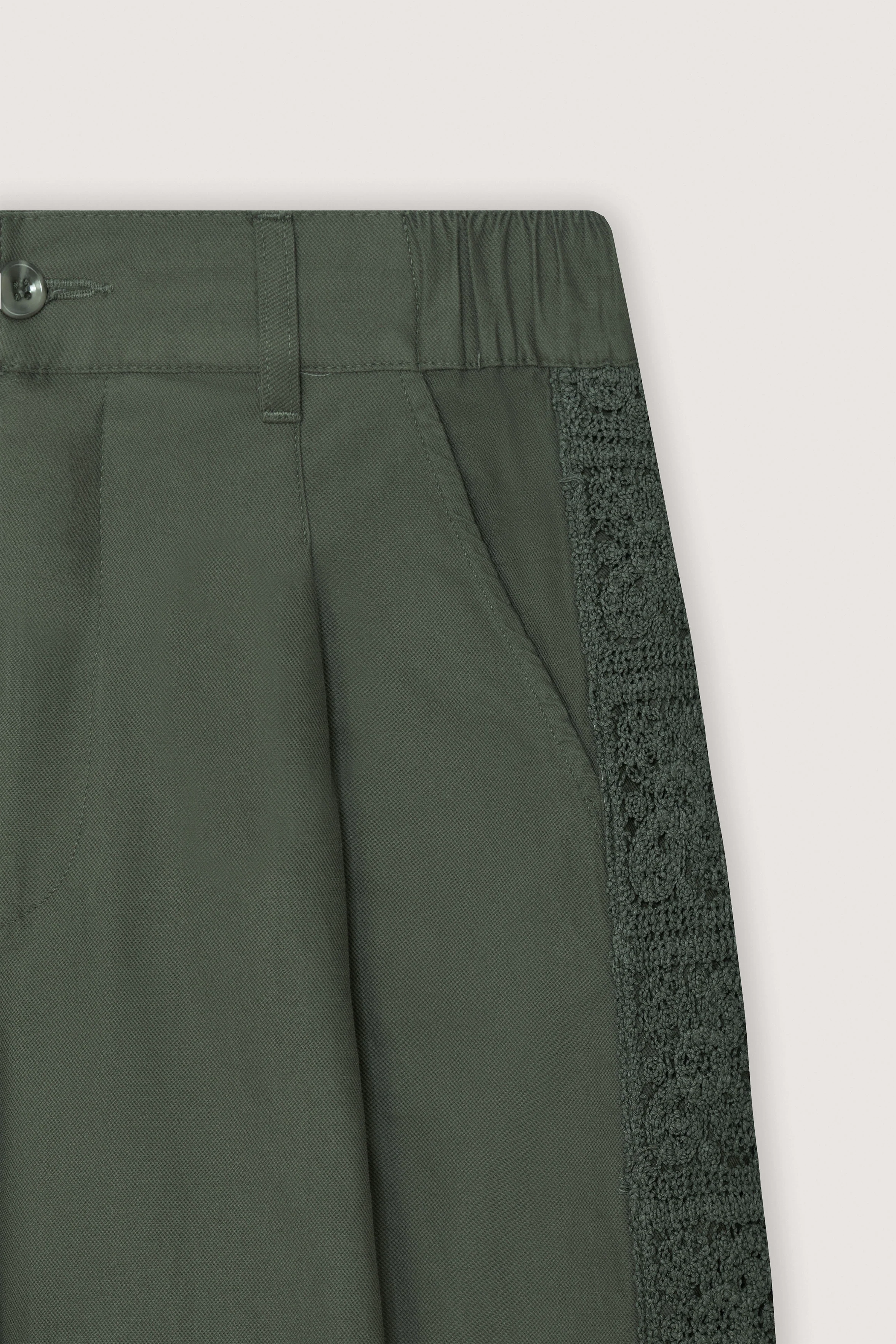 Dark Green Wide-Leg Casual Women's Pants - Image 3