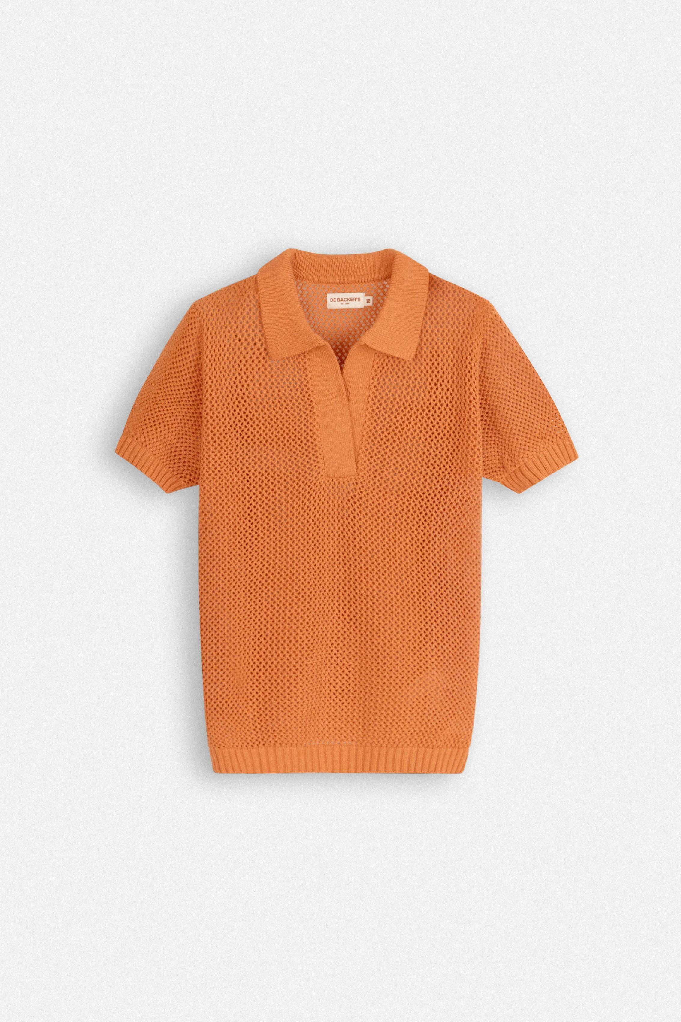 Orange Crochet-Style Knitted Womens T-Shirt - Image 5