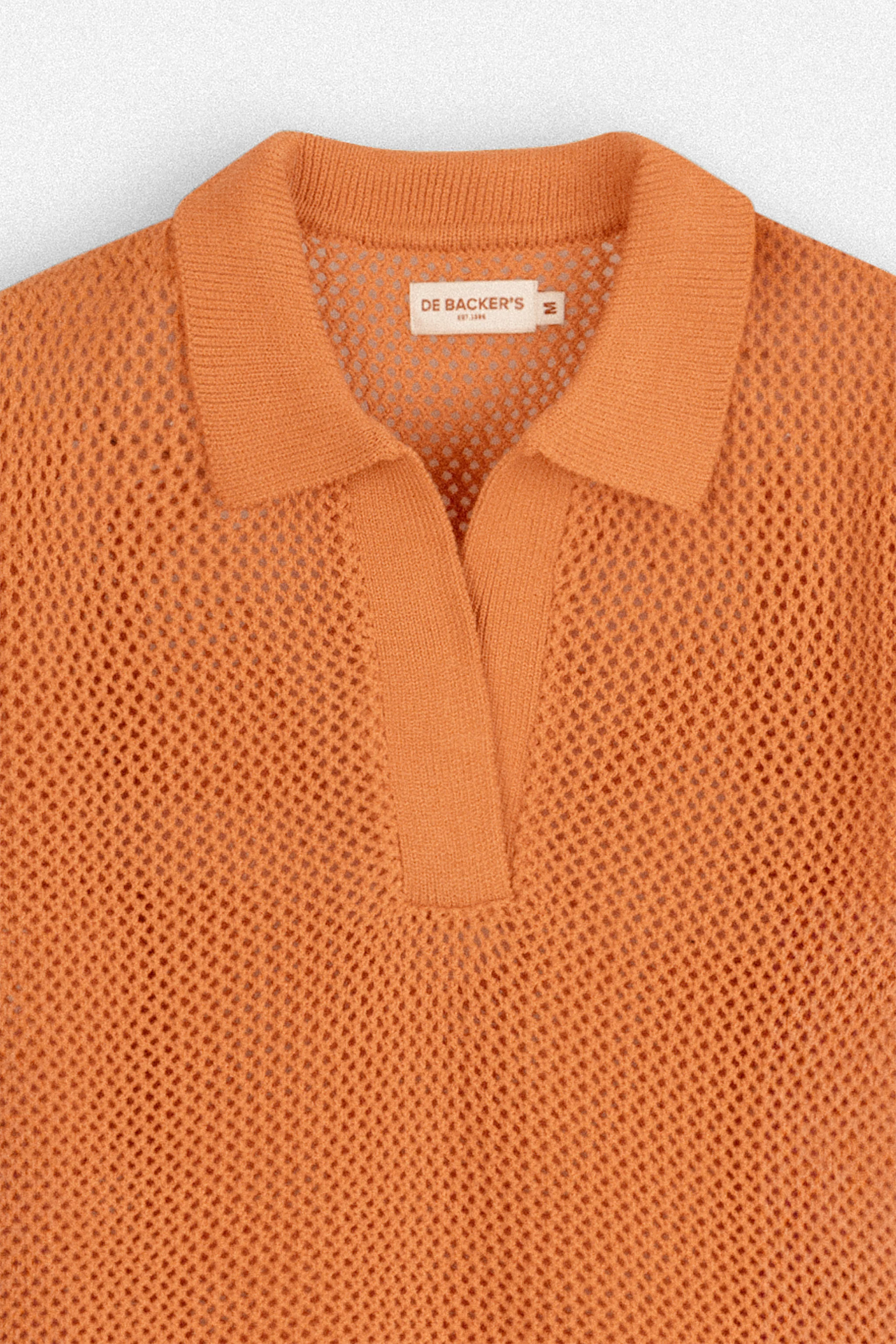Orange Crochet-Style Knitted Womens T-Shirt - Image 6