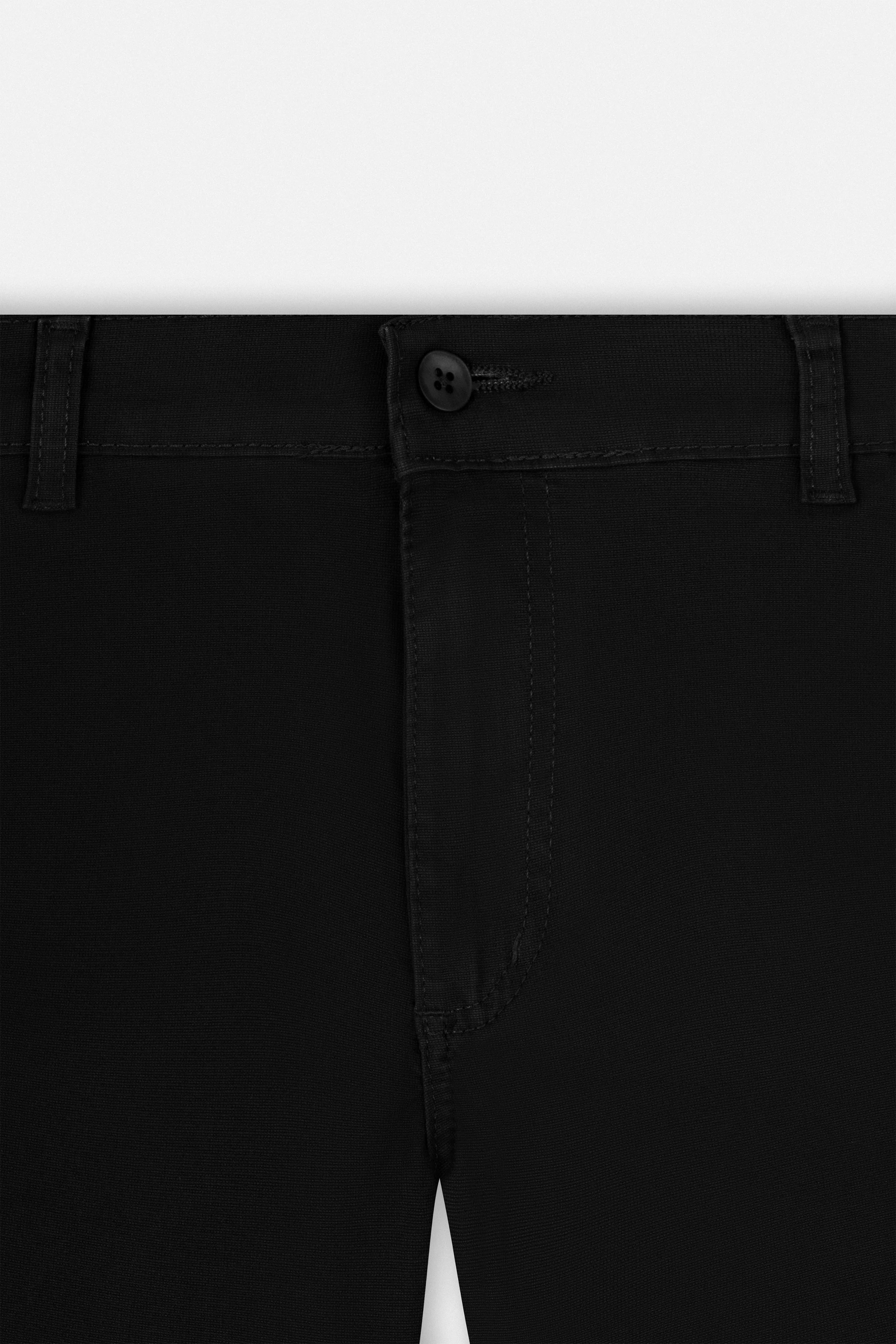 Patterned Black Gabardine Short - Image 2