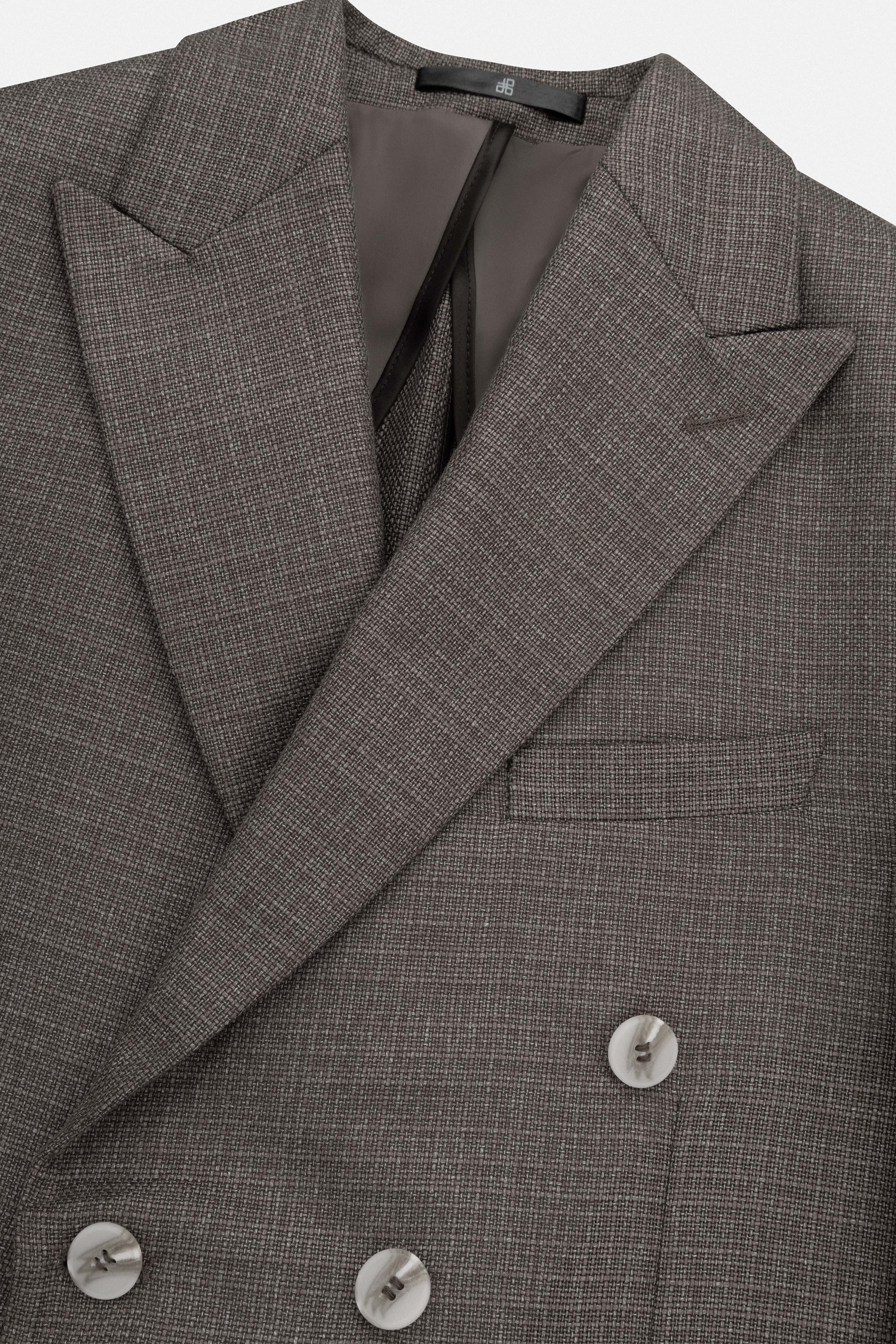 Patterned Brown Casual Blazer - Image 2