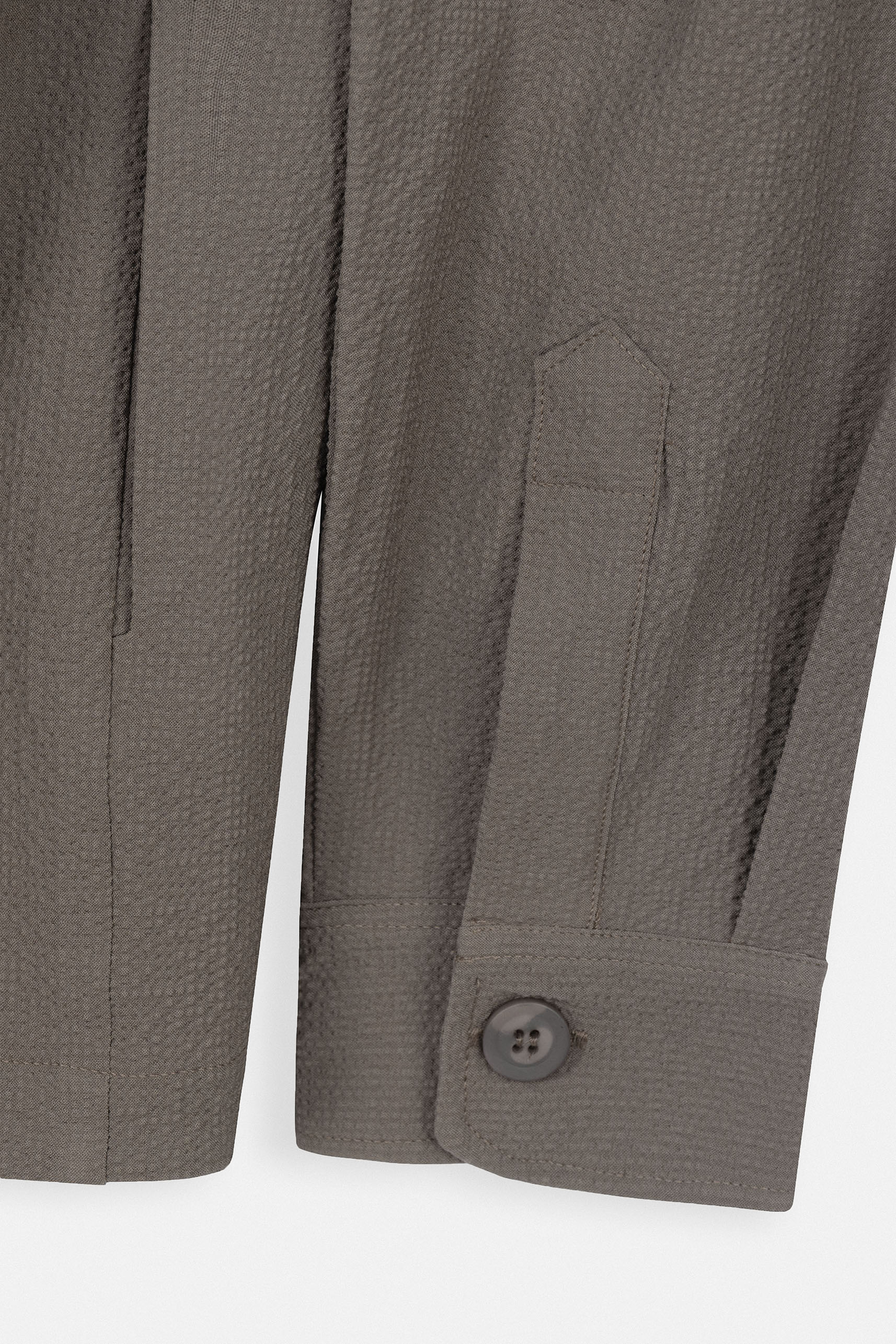 Patterned Camel Button-Up Over-Shirt - Image 4