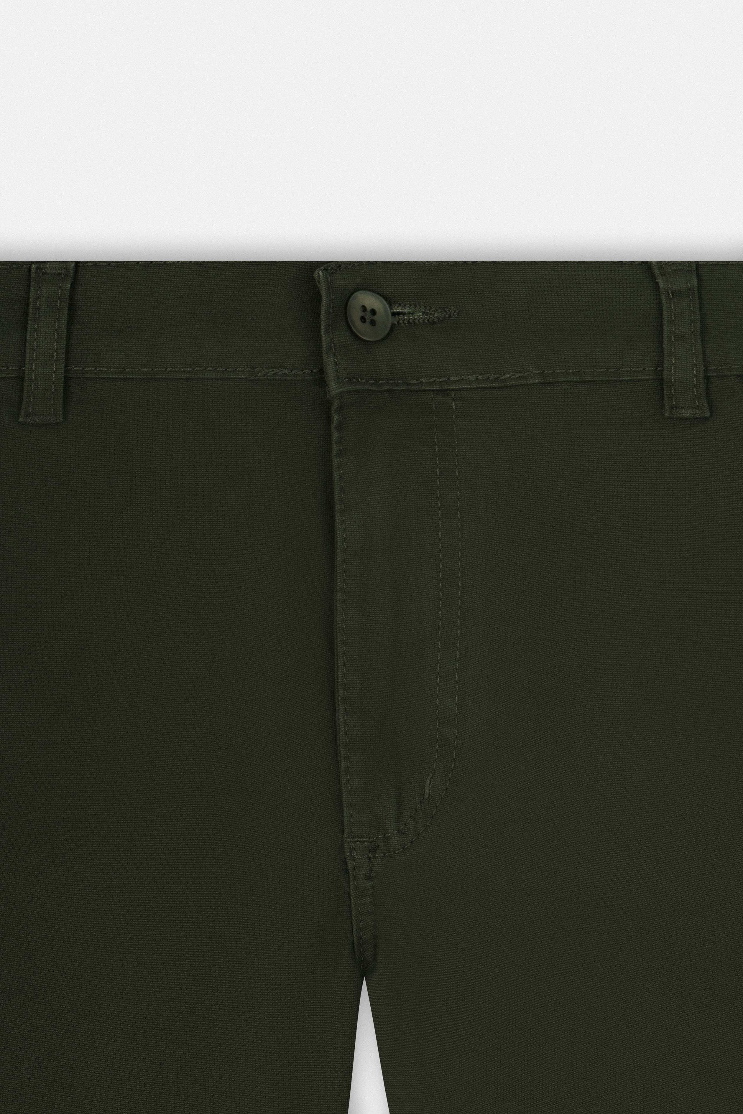 Patterned Dark Green Gabardine Short - Image 2